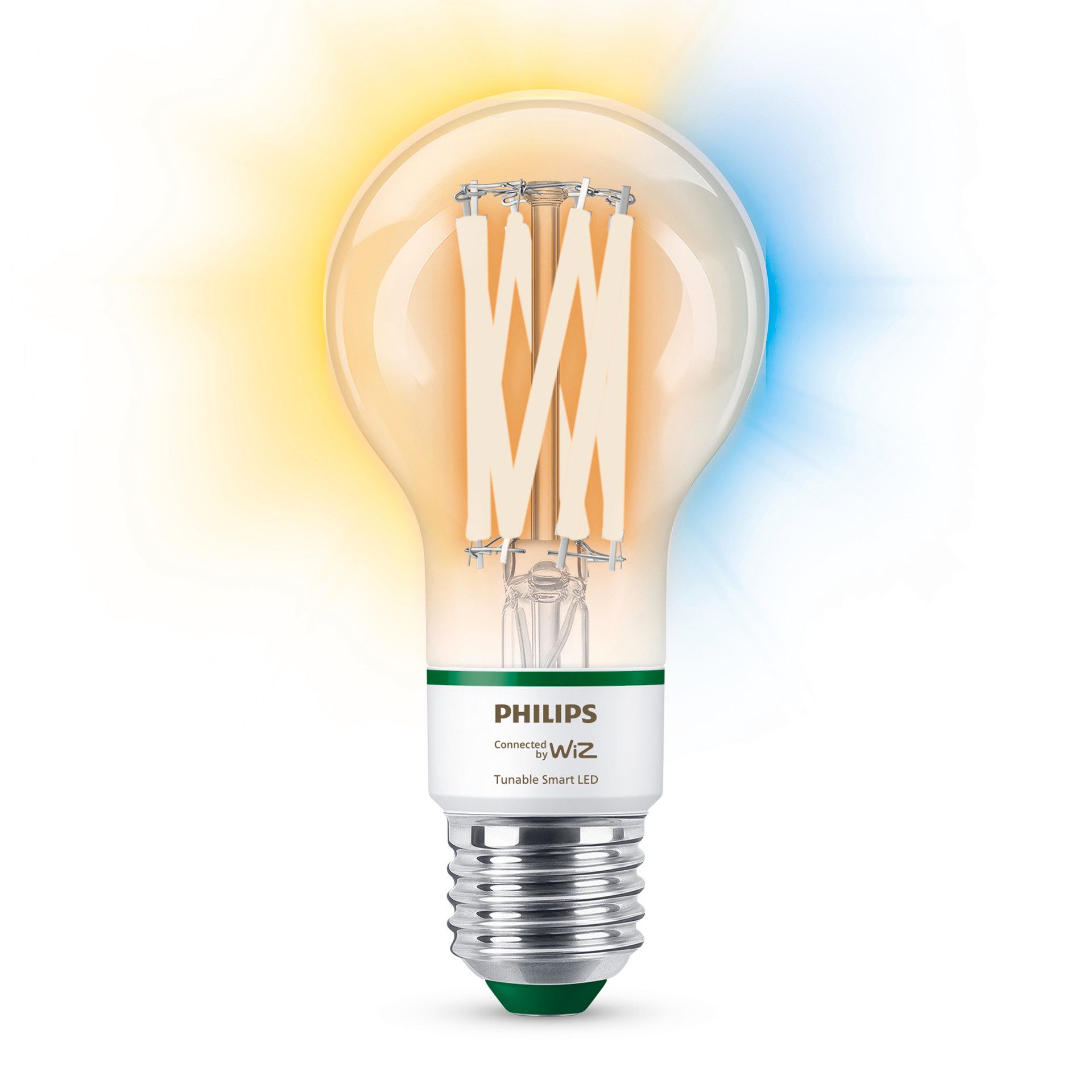 WiZ LED-Leuchtmittel White 60W E27 A60 Standard Filament clear Tunable, E27