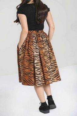 Hell Bunny A-Linien-Rock Tora 50's Skirt Retro Tiger Print Vintage Tellerrock