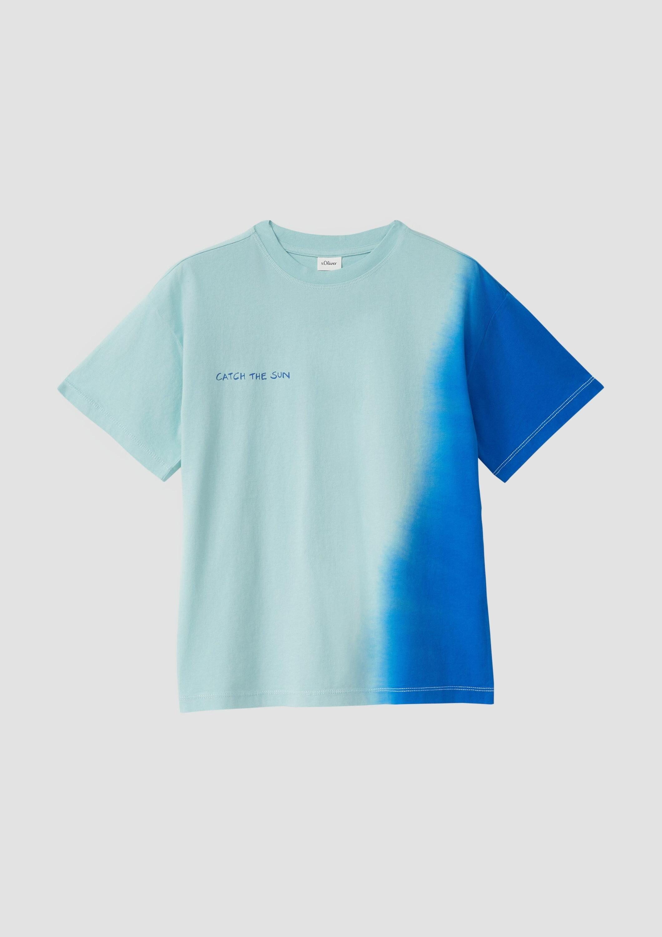 s.Oliver Kurzarmshirt T-Shirt Oversize T-Shirt in Batikoptik und Print
