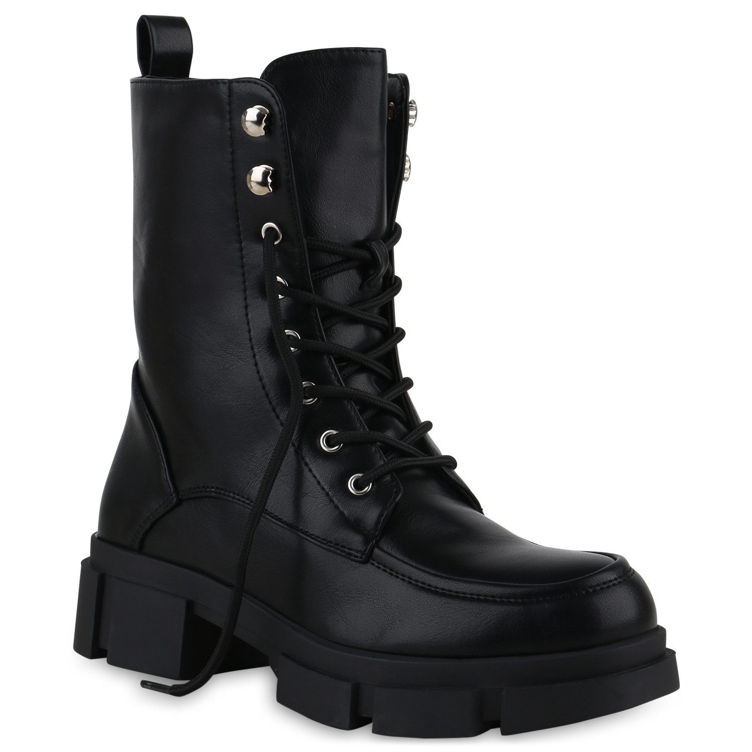 VAN HILL 839727 Schnürstiefelette Damen Schnürstiefeletten Olivia Trendy Stiefeletten mit Plateau