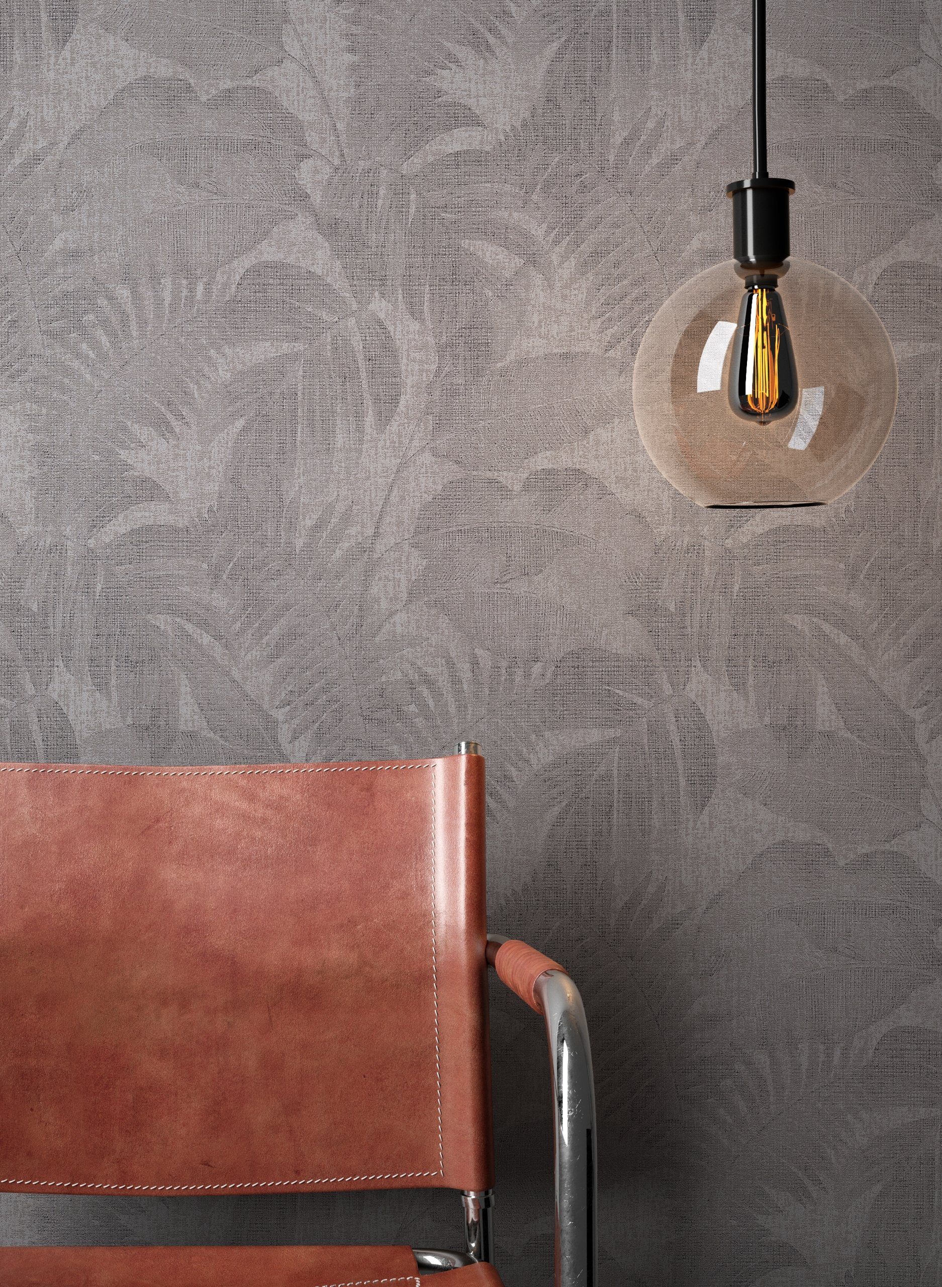 Newroom Vliestapete, Grau Tapete Dschungel Floral günstig online kaufen