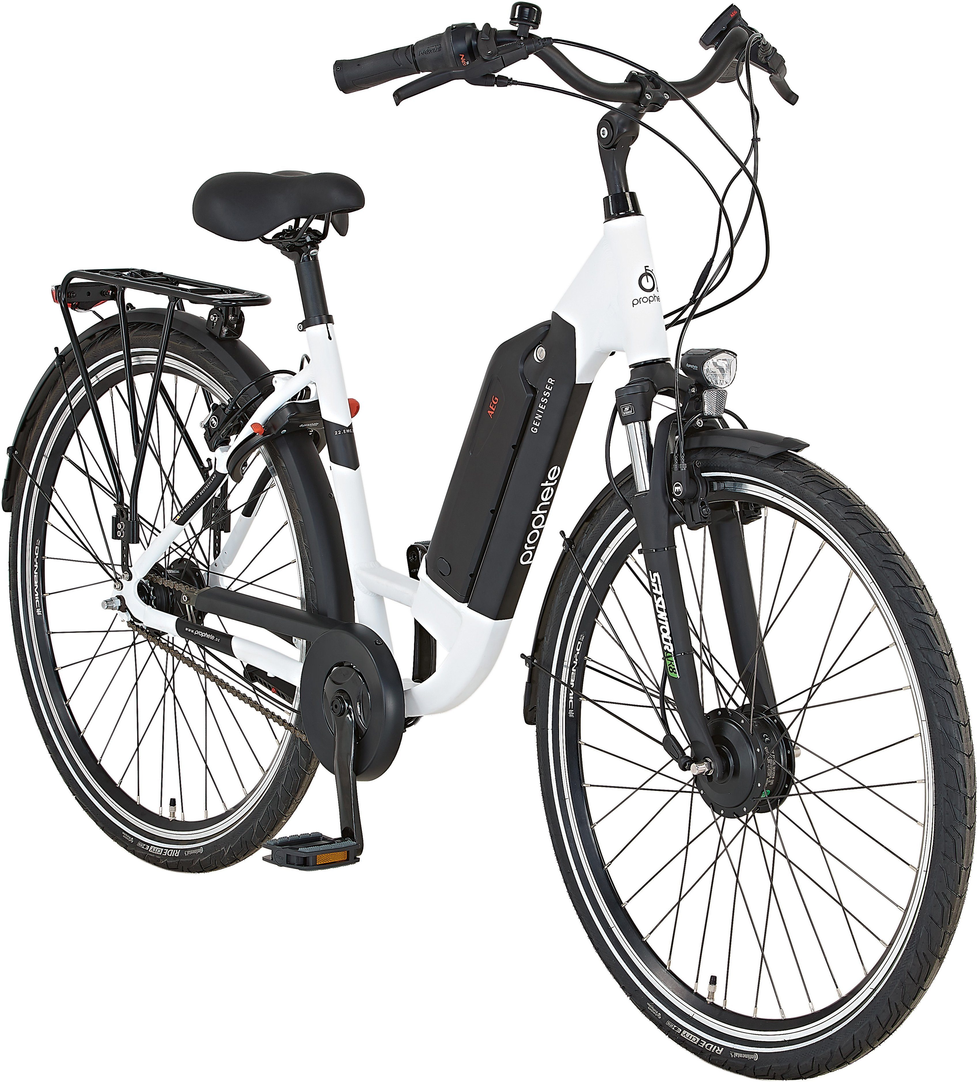 Prophete E-Bike Geniesser 22.EMC.20, 7 Shimano Nabenschaltung, Frontmotor, Nexus Akku 374 Gang Schaltwerk, Wh