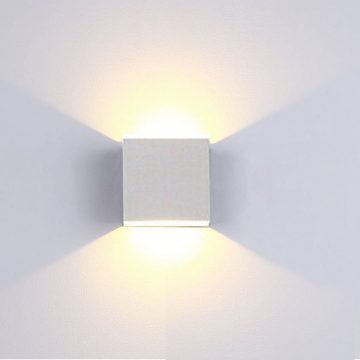 oyajia Wandleuchte 6W /7W LED Wandlampe Cube Lampe Wand Strahler Licht Up Down Leuchten, LED fest integriert, Warmweiß, Treppen Flur Modern Square Lampe, für Wohnzimmer Schlafzimmer Balkon
