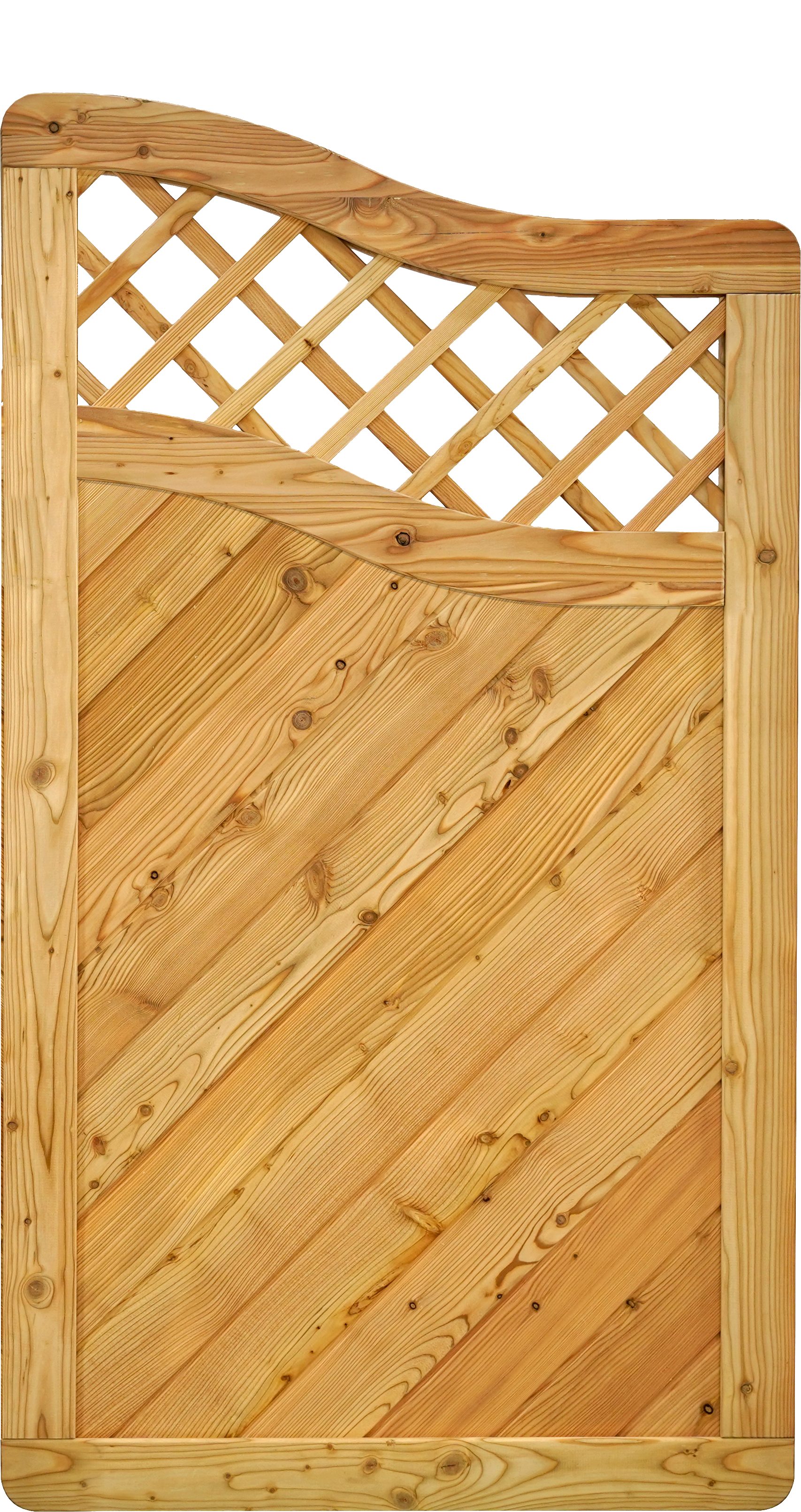 GartenLand Zaun Abschlusselement Nizza gebogen Rankgitter 90x165/150 cm Lärche, (Set, Ohne Pfosten, 90x150/ 135 cm), geschwungen mit Rankgitter, Lärche