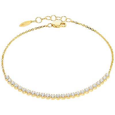 Stella-Jewellery Goldarmband 585er Gelbgold Damen Armband Zirkonia (inkl. Etui, 1-tlg), Armkette, Goldarmband