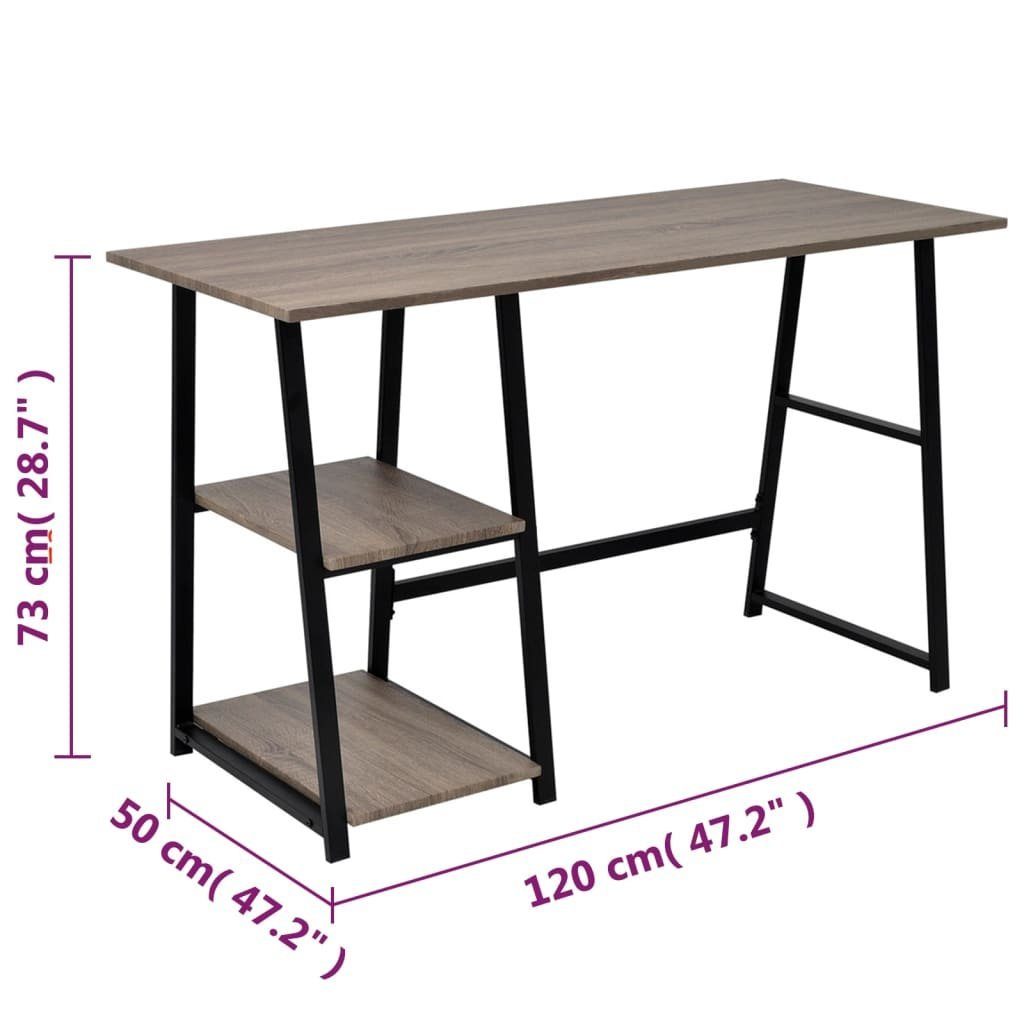 vidaXL Schreibtisch Schreibtisch mit Eiche Regalen und Grau 2