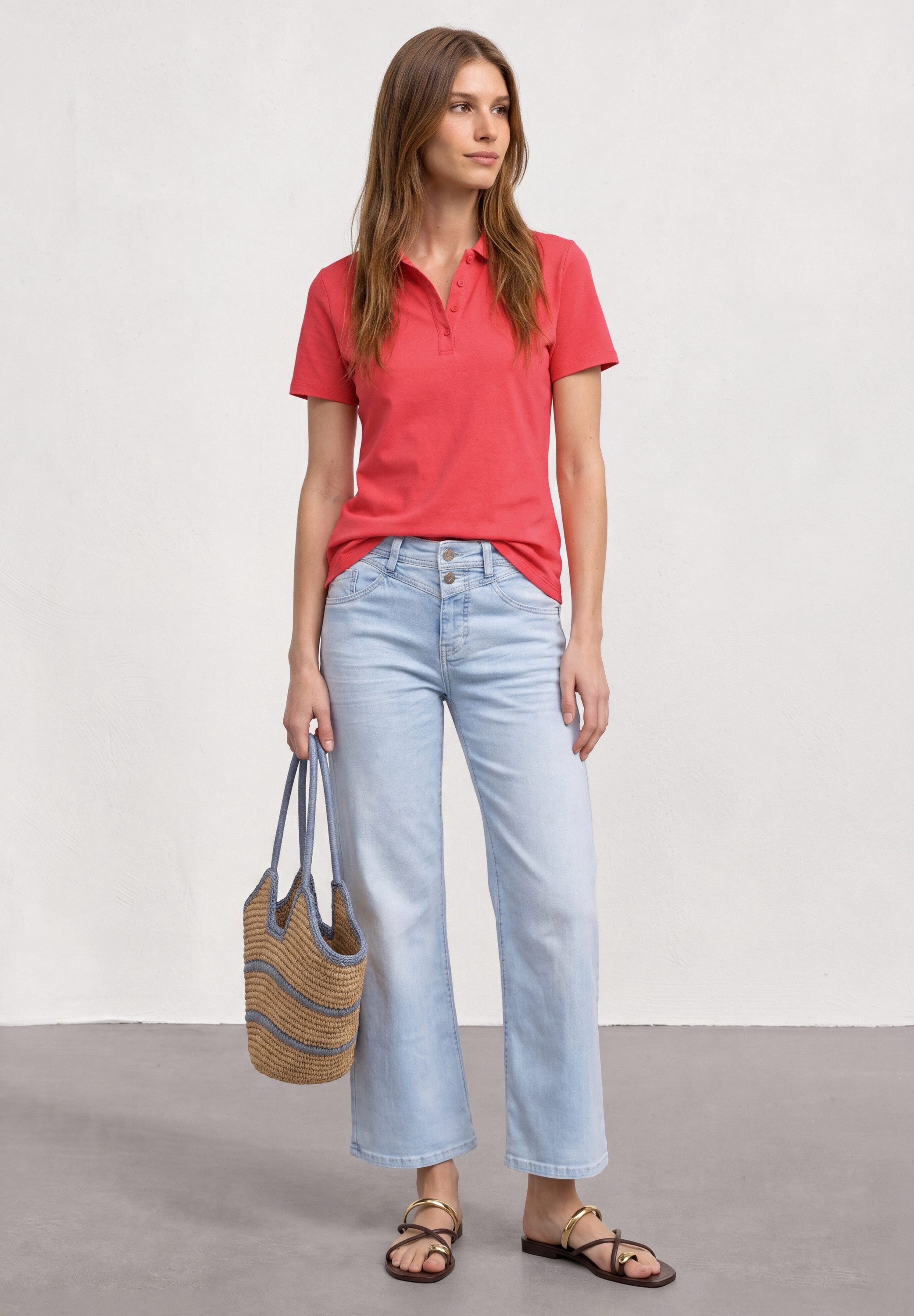 STREET ONE Poloshirt aus Baumwolle mit Stretchante