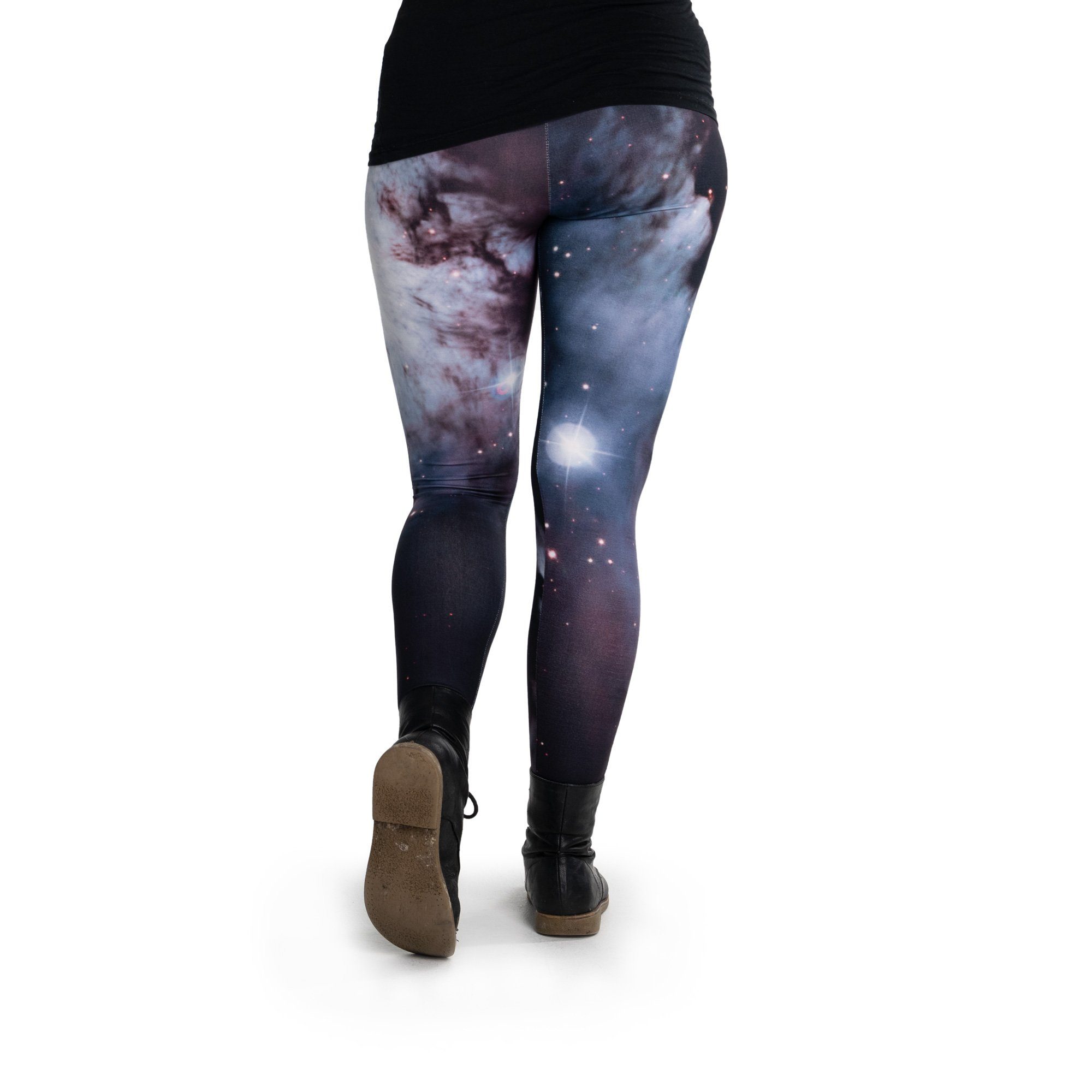 cosey Leggings Festival Leggings mit buntem Allover-Print, 2 Größen (XS–S & M–L) (36/M bis 40/L) White Nebula