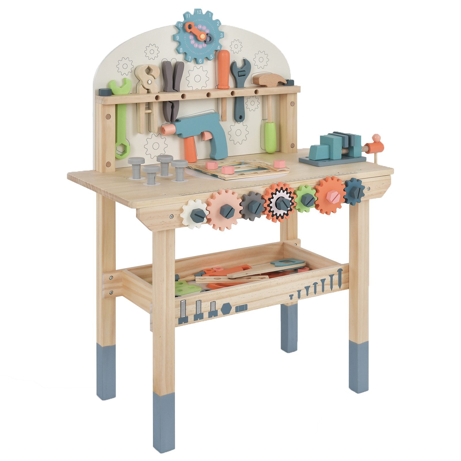 COSTWAY Spielwerkbank Spiel-Werkzeugstation, mit 53 Teile & Zubehör günstig online kaufen