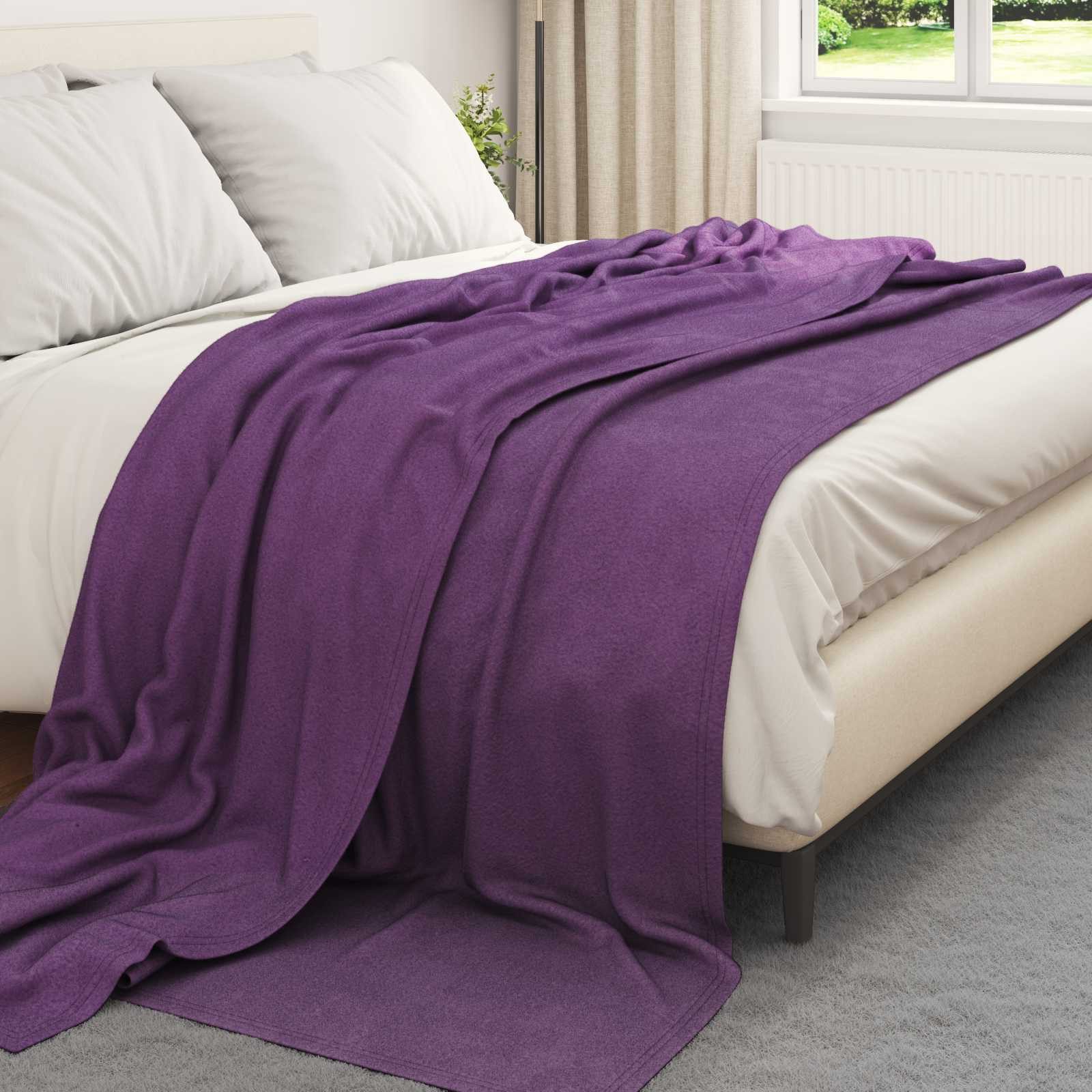 vidaXL Bettüberwurf Überwurfdecke Lila 240 x 220 cm Fleece