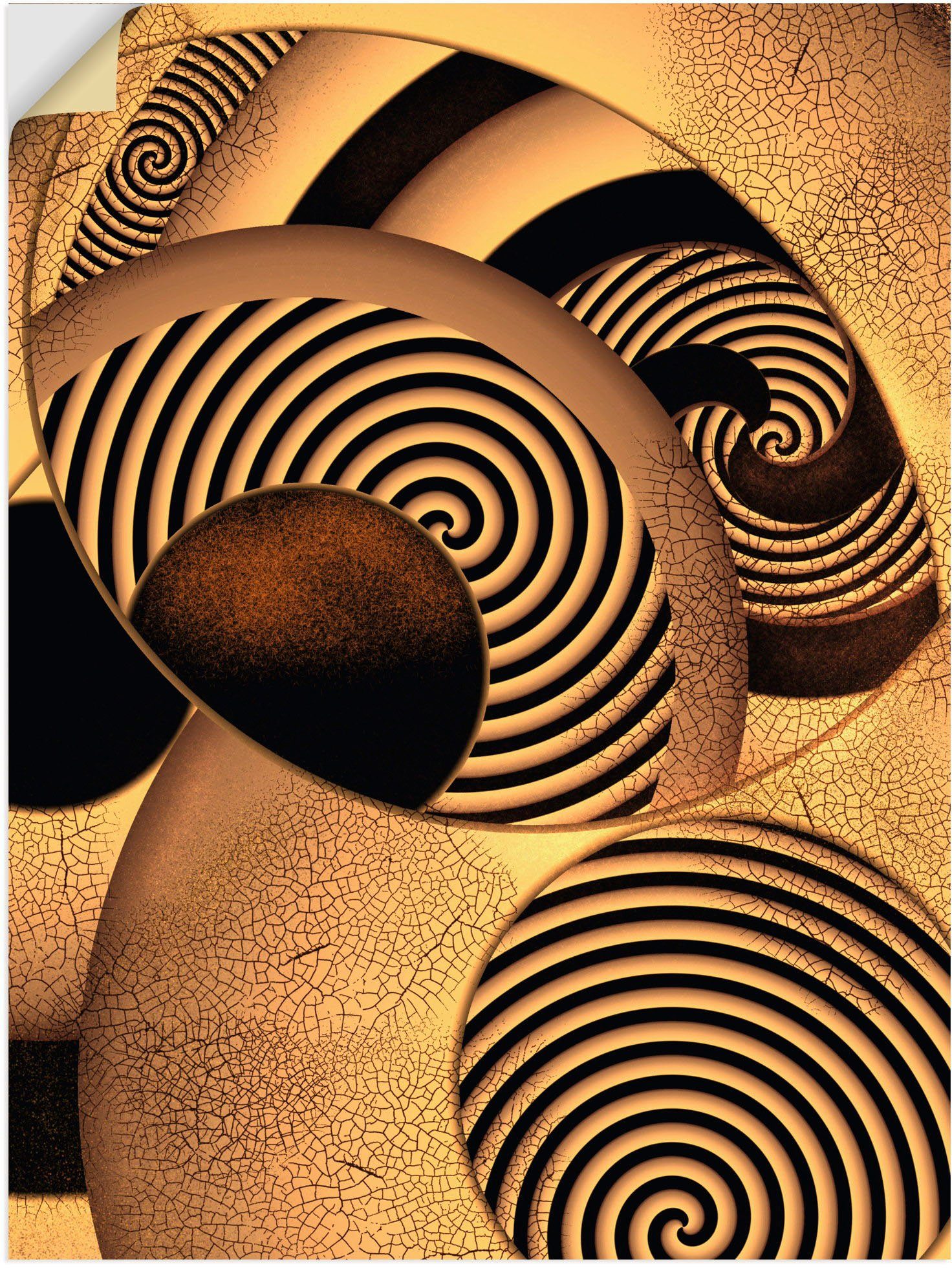 Muster Artland Kaffeebraun Karamell, Alubild, St), Wandaufkleber als Wandbild in Poster oder Größen versch. Leinwandbild, und (1