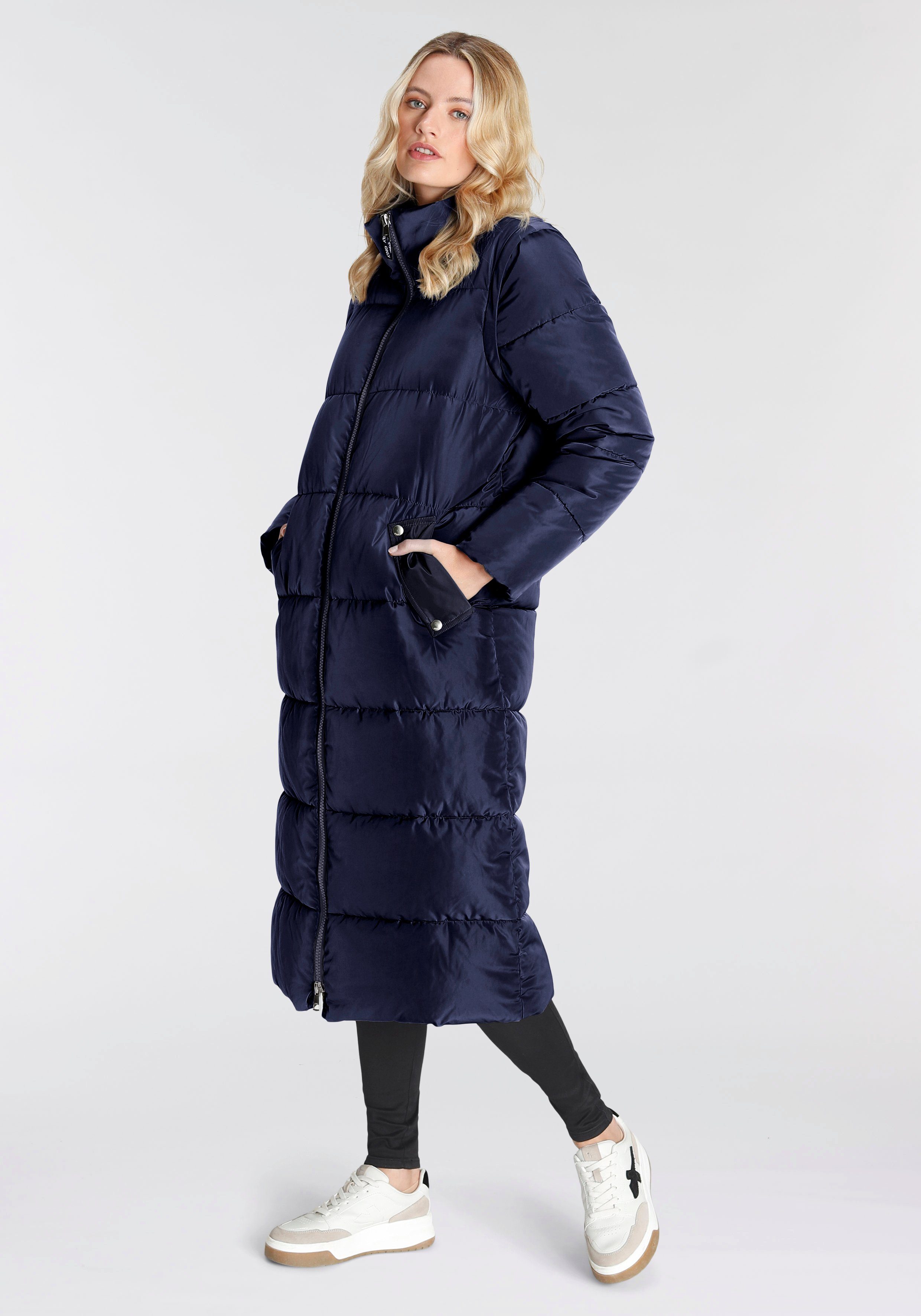 ONLY Steppmantel ONLIRINA X-LONG 2IN1 PUFFER OTW auch als Weste tragbar