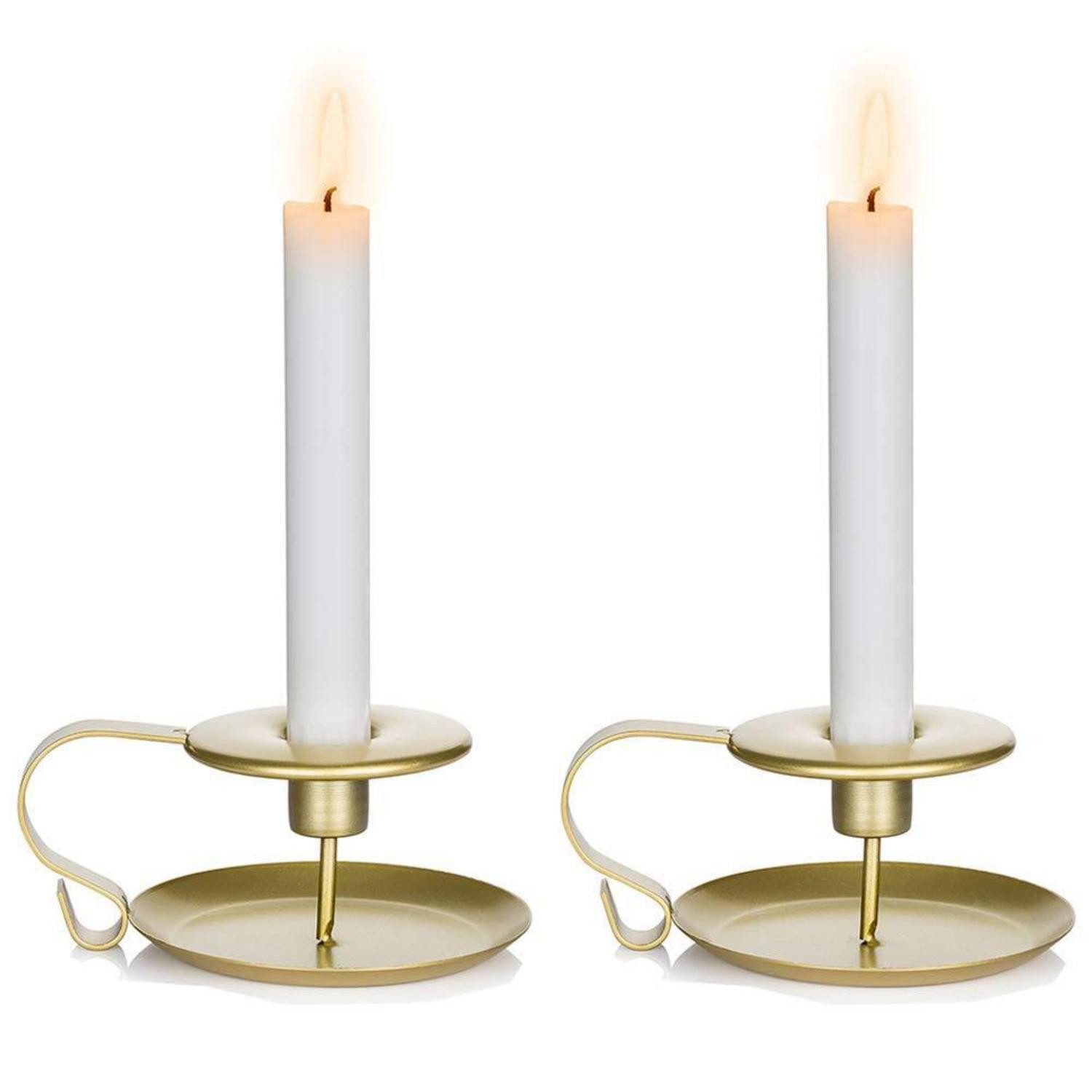 LuxusKollektion Kerzenständer Kerzenhalter Gold Vintage Stil 2 Stck (2 St)