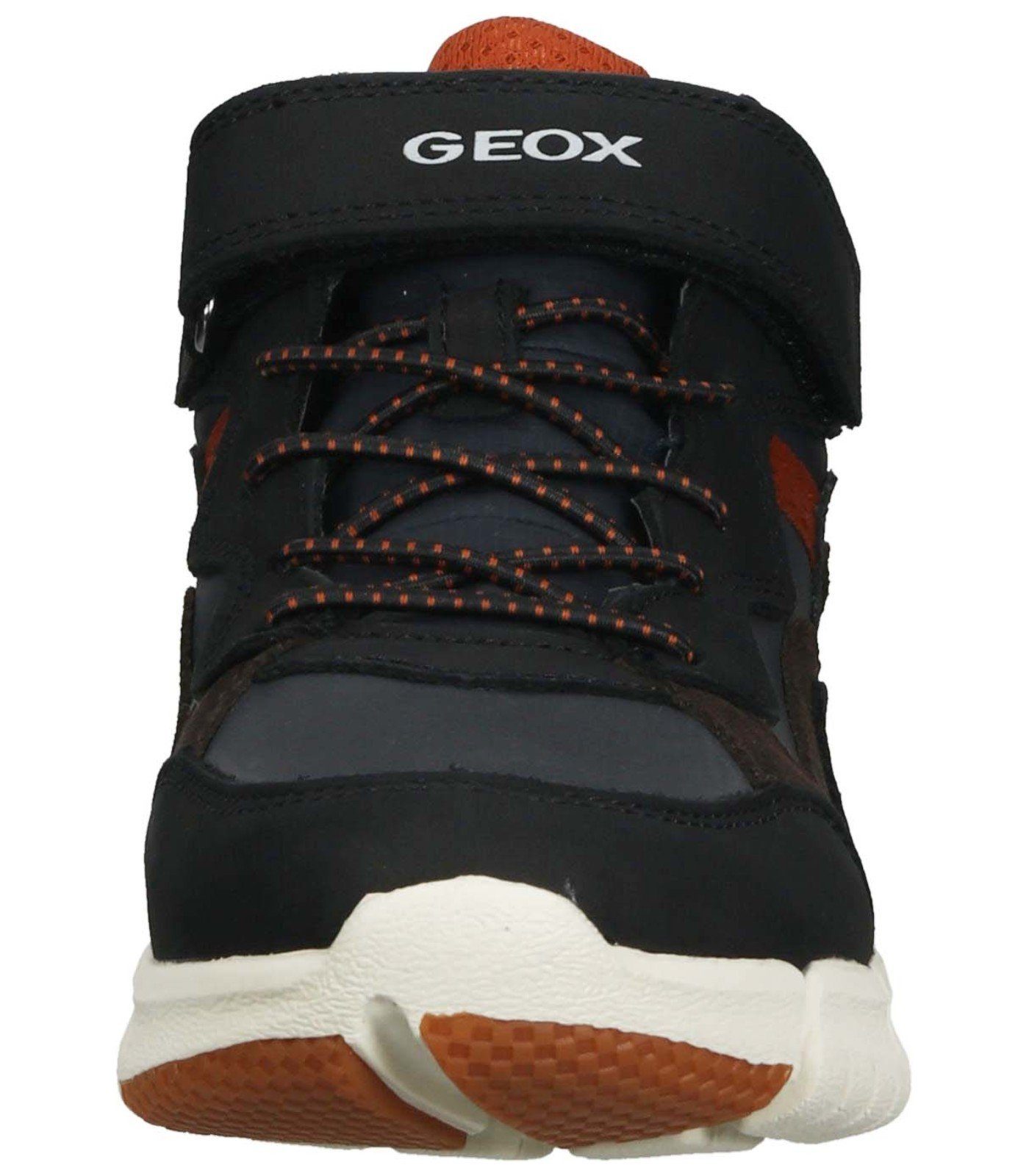 Geox Stiefelette Leder/Textil Schnürstiefelette Braun Orange