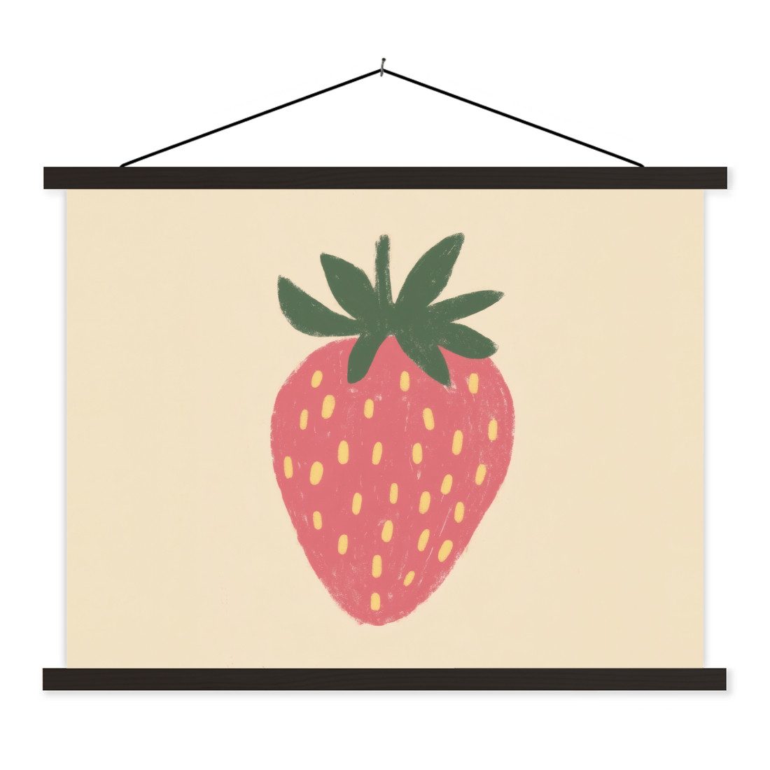 Poster Erdbeere - Minimalistisch - Rot - Obst