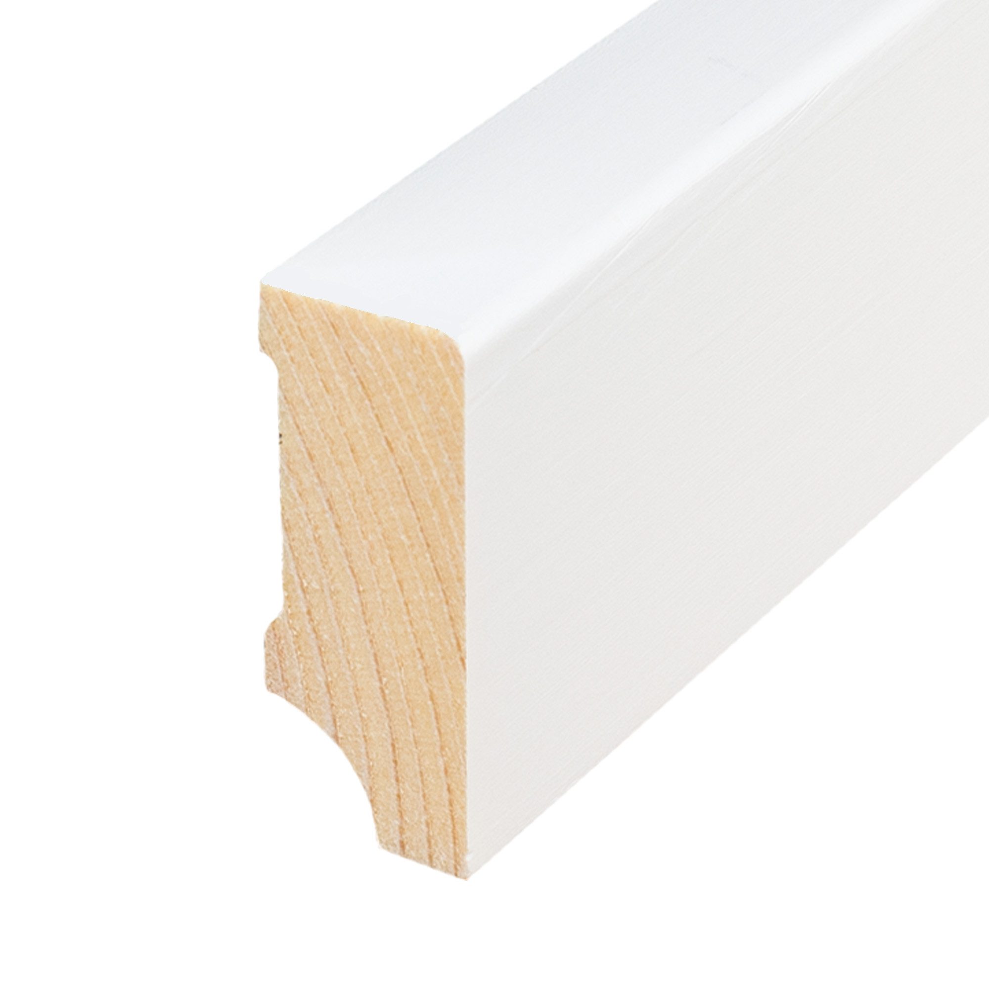 PROVISTON Sockelleiste 16 x 40 x 2400 mm Fußleiste Massivholz Weiß by PROVISTON, L: 240 cm, 1-St.
