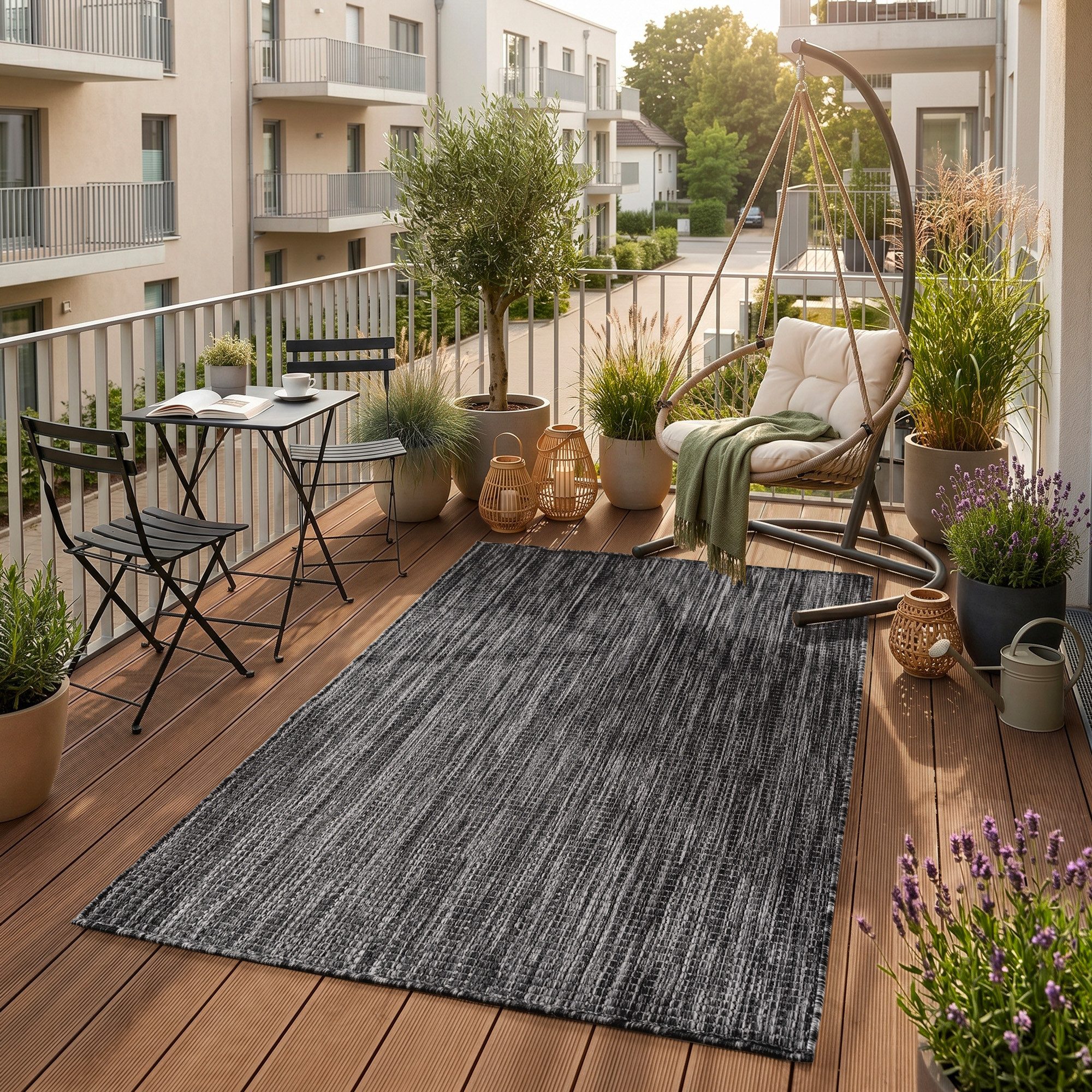SIMPEX24 Outdoorteppich Einfarbig, Läufer, Höhe: 3 mm, Teppich Wetterfest Waschbar Balkon, Garten, Terrasse und Küchenteppich