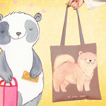 Mr. & Mrs. Panda Tragetasche Chow-Chow Lebensretter - Braun Pastell - Geschenk, Stoffbeutel, Hunde (1-tlg), Lange Tragegriffe