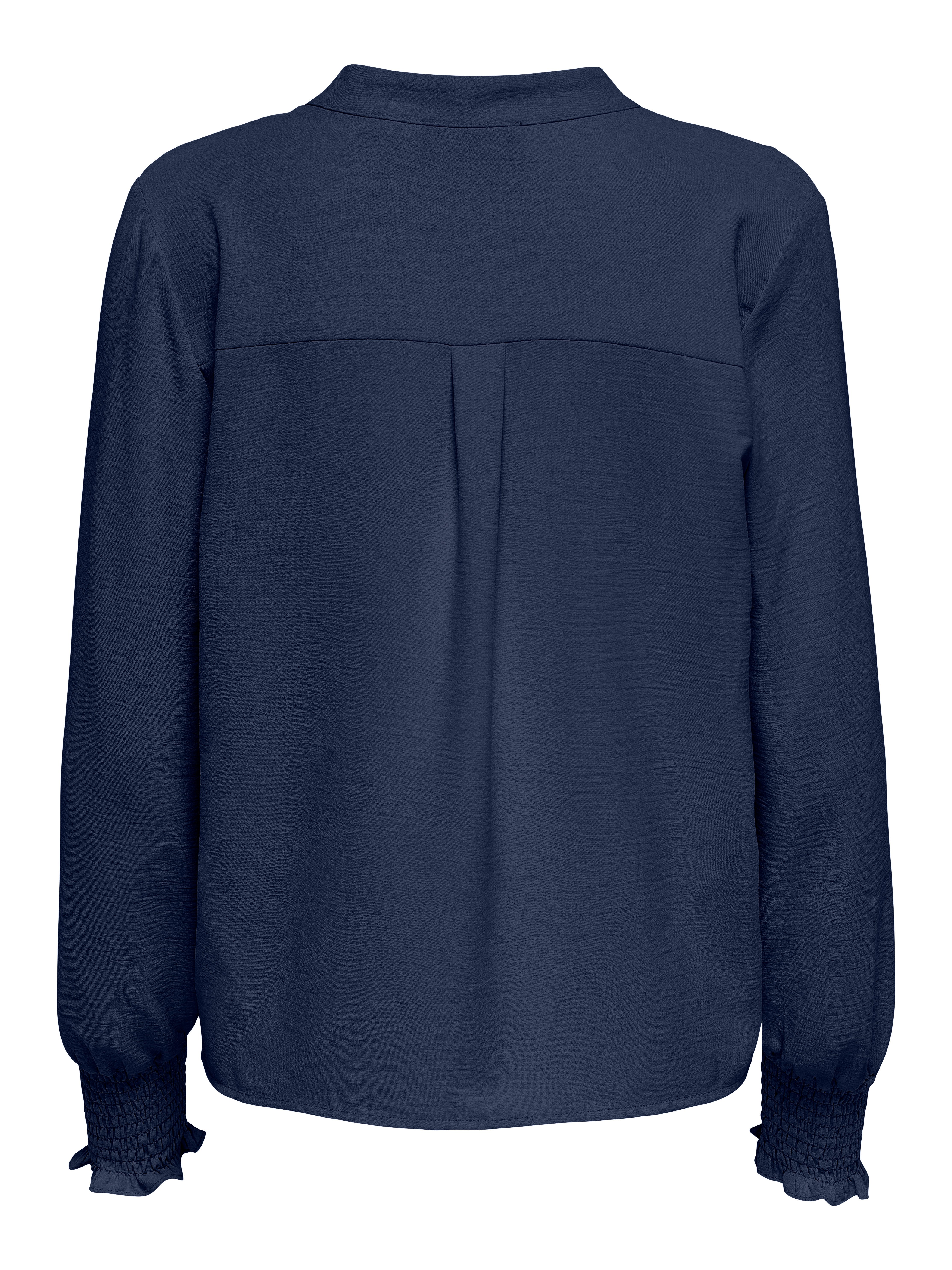ONLY Blusenshirt ONLMETTE V-NECK LS SMOCK TOP NOOS WVN Kunstfaser, regular fit