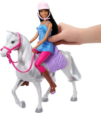 Barbie Anziehpuppe Barbie-Puppe und Pferd, mit Sattel, Zaumzeug und Zügeln
