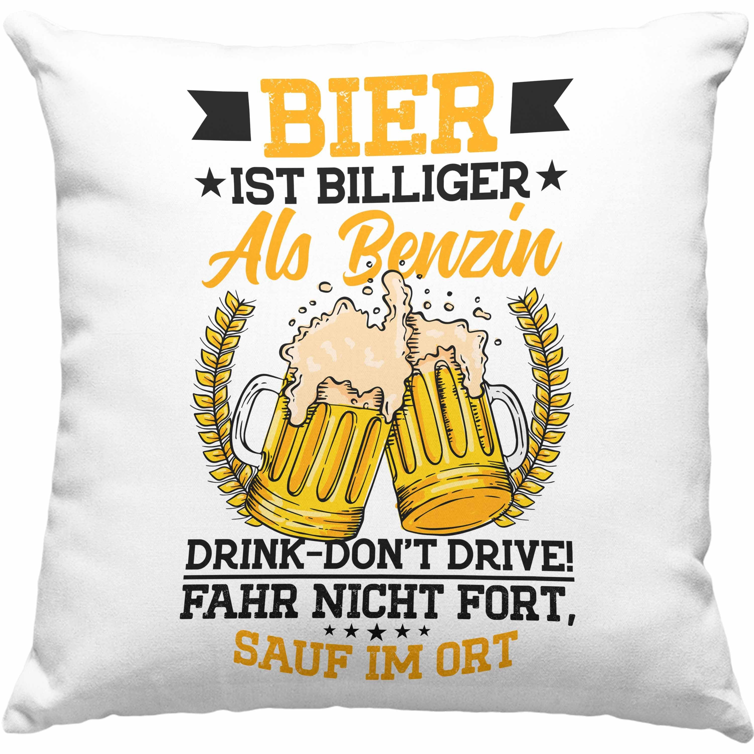 Trendation Dekokissen Trendation - Lustiges Bier Trinker Geschenk Kissen Sauf Im Ort Geschenkidee Land Dekokissen mit Füllung 40x40 Grün