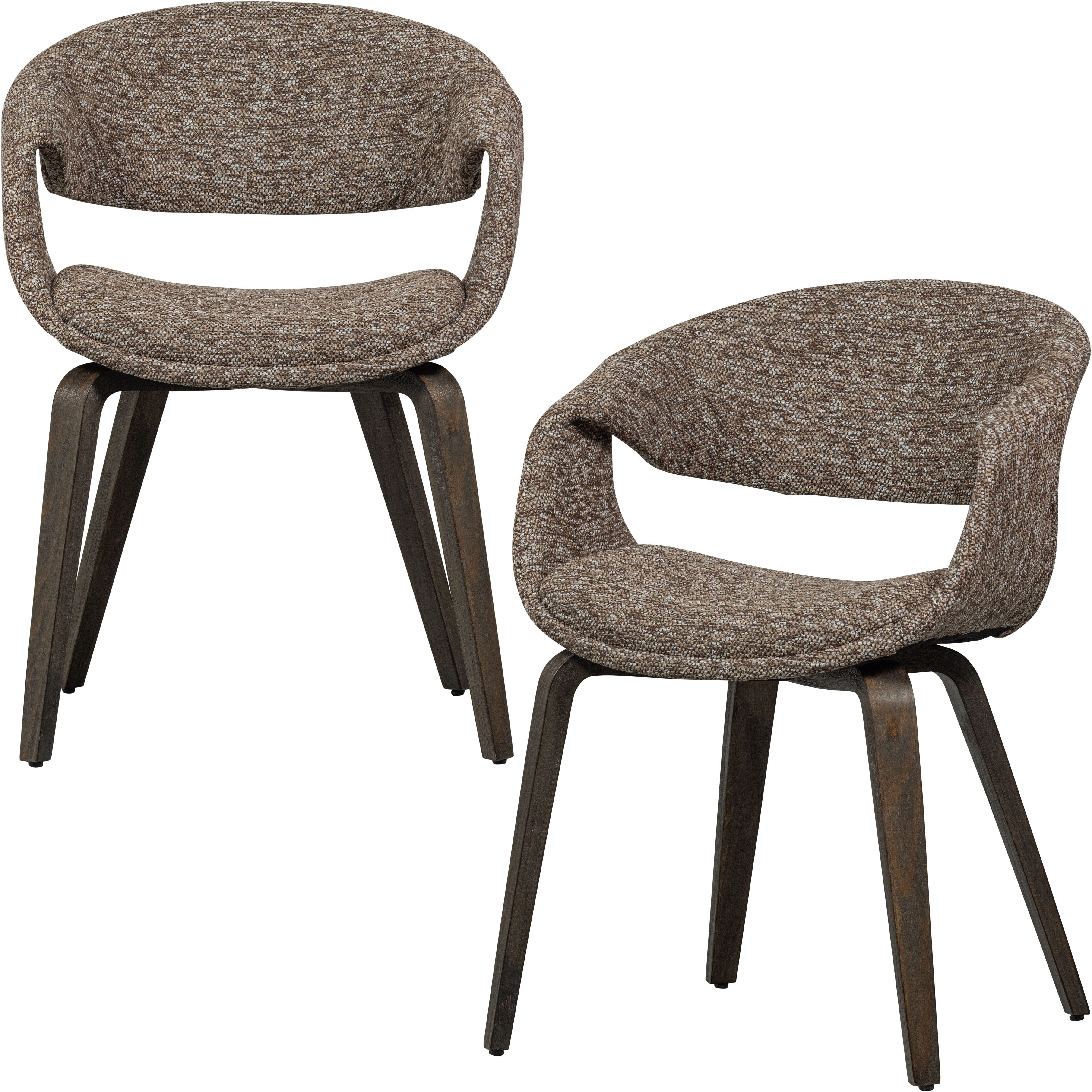 WOOOD Esszimmerstuhl Yossi mit Gewebtem Bezug und Holzgestell B57 x T57 x H78 cm (2er-Set) (Set, 2 St), Maximale Verschleißfestigkeit, Tragkraft 136 kg, Pfleiglicht