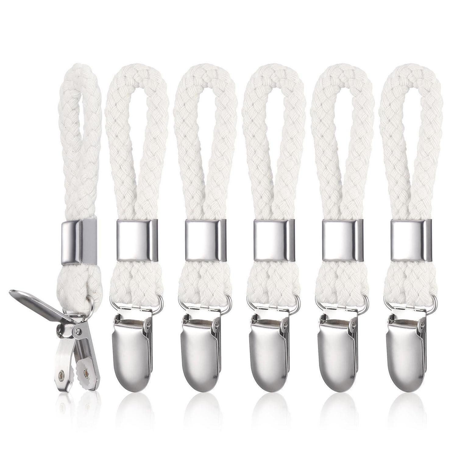 LuxusKollektion Handtuchklemme Handtuchhalter Clips 5er Set weiss