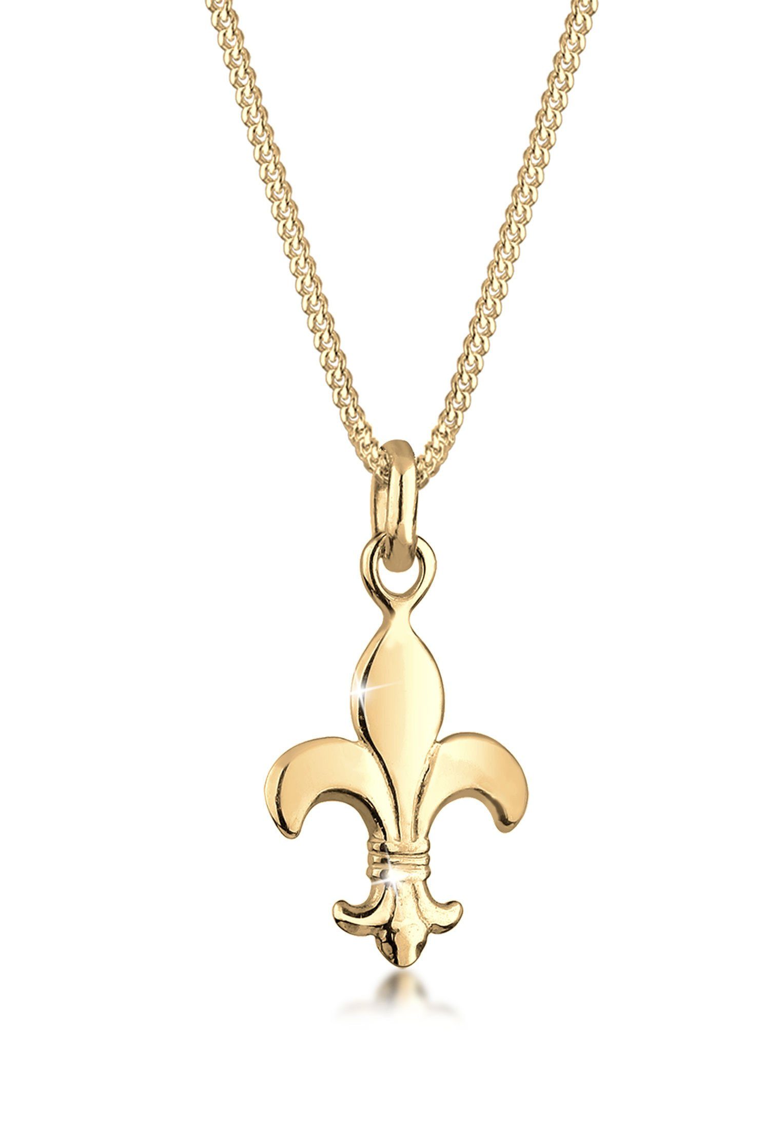 Elli Kette mit Anhänger Schwertlilie königliches Symbol 925 Silber, Lilie günstig online kaufen