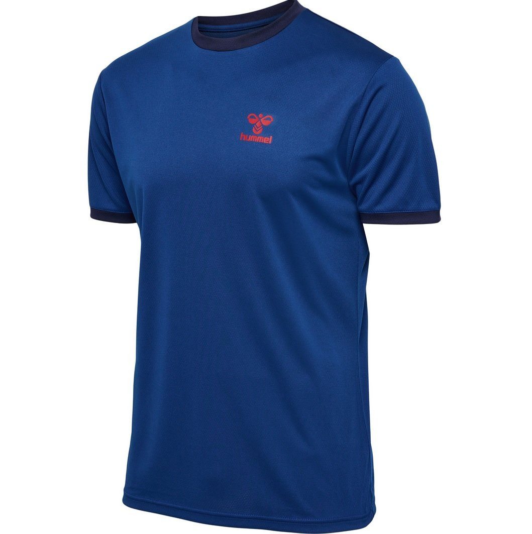 T-Shirt hmlQ4 Poly Jersey (leichter Mesh-Gewebe) Kurzarm dunkelblau Herren