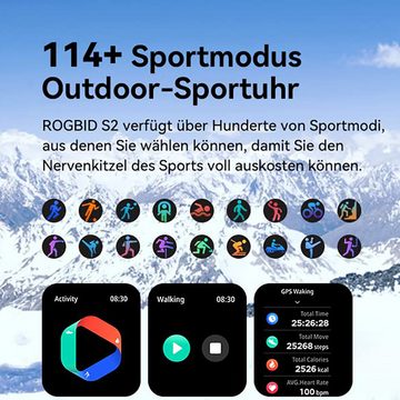 Sross Smartwatch, Fitness Tracker Uhr, Damen Herren Smartwatch (Fitnessuhr mit Telefonfunktion 1,83" HD Voll Touchscreen Zoll, Smartwatch Fitness Tracker Uhr, IP68 Wasserdicht, Uhren Watch für Android IOS, Fitnessuhr Tracker mit Pulsmesser Schrittzähler Schlafmonitor Aktivitätstracker cm)