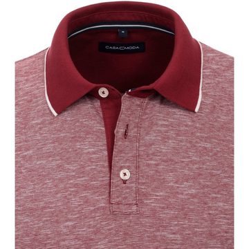 CASAMODA Poloshirt Große Größen Poloshirt bordeaux Melange-Optik CasaModa