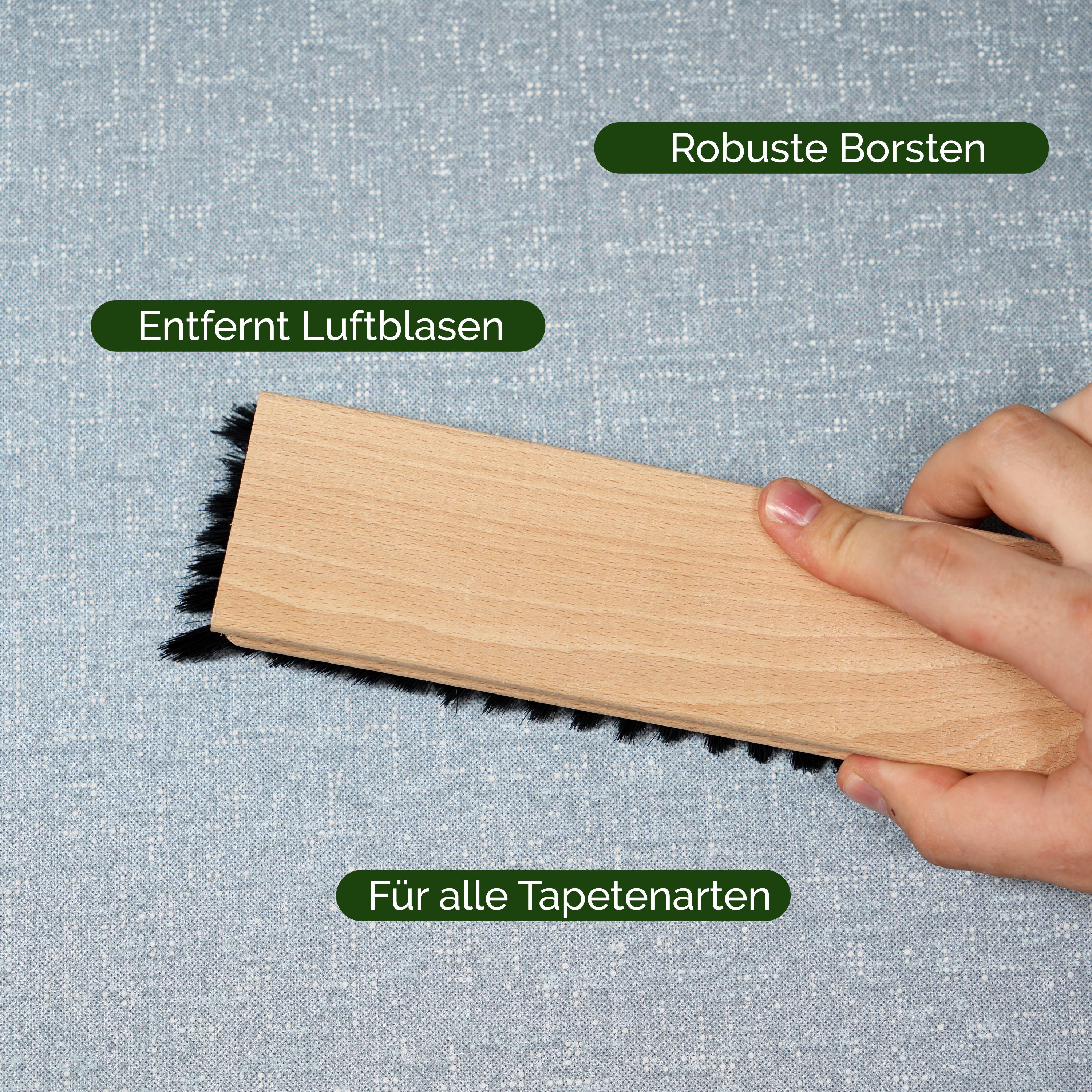 Veluxis Tapezierbürste Veluxis® Tapezierbürste 23,5 x 6 cm – mit Kunstborsten & Holzgriff, zum großflächigen Glattstreichen von Tapeten – robuste Malerbürste