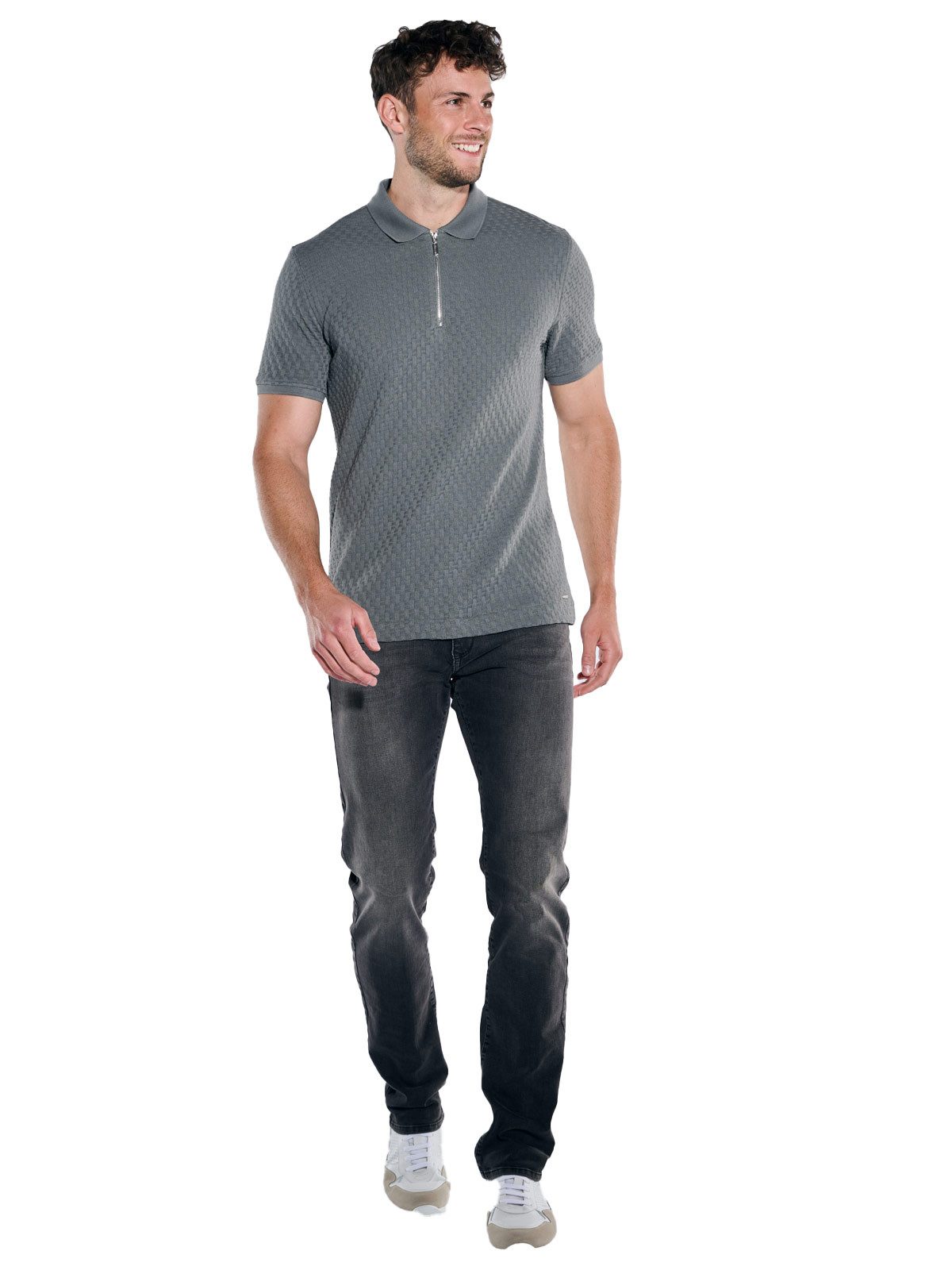 emilio adani Poloshirt Herren Polo-Shirt uni, Petrolblau