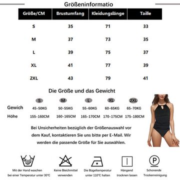 Ciskotu Badeanzug Damen-Badeanzug mit hohlem Rüschen-Bikini für den Sommer Formbadeanzug Sexy Badeanzug mit Rundhalsausschnitt, Bauchkontrolle und hoher Taille