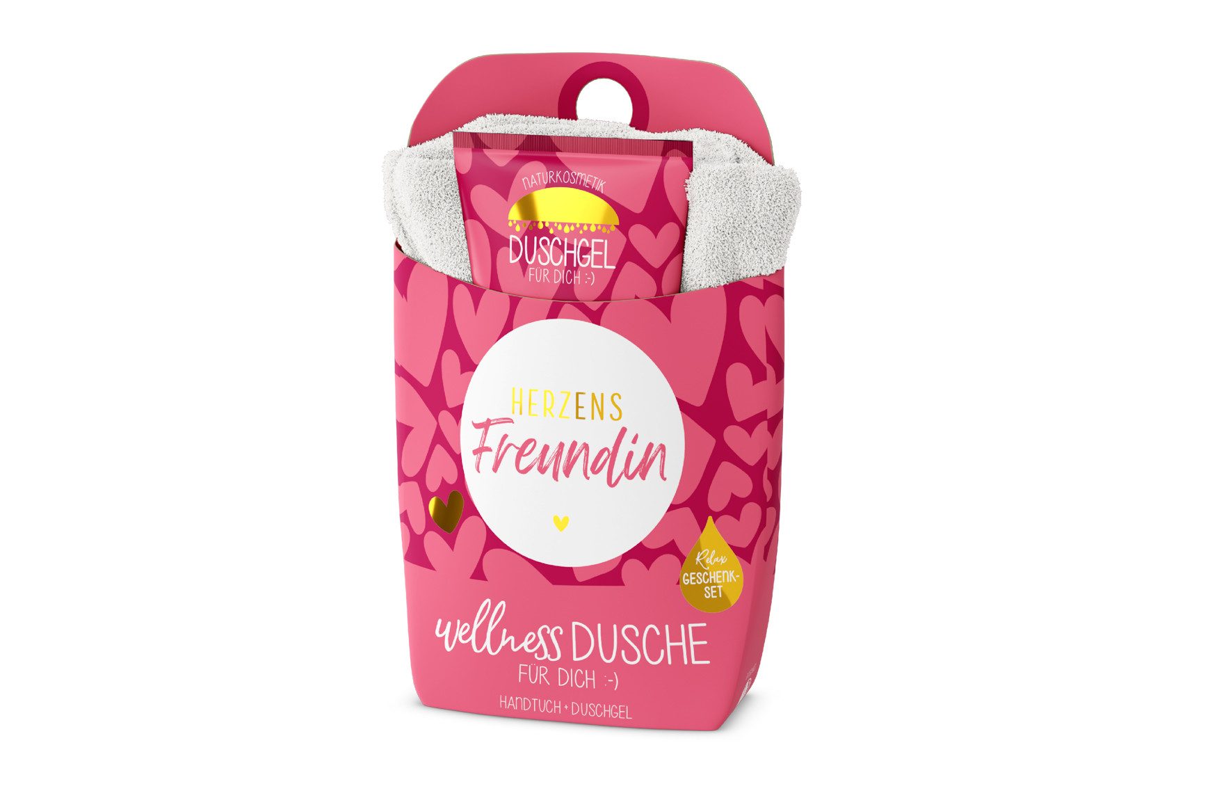 La Vida Seifenspender Wellness-Dusche Geschenkset Duschgel Handtuch la vida Herzen 1087141