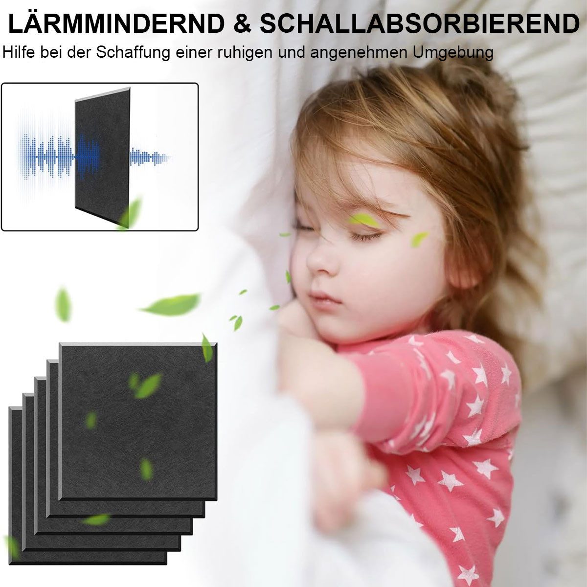 Thumbnail - Novzep Akustikplatte 12 Stück 30*30cm Akustikplatten Selbstklebend, Hohe Dichte Wandpaneel
