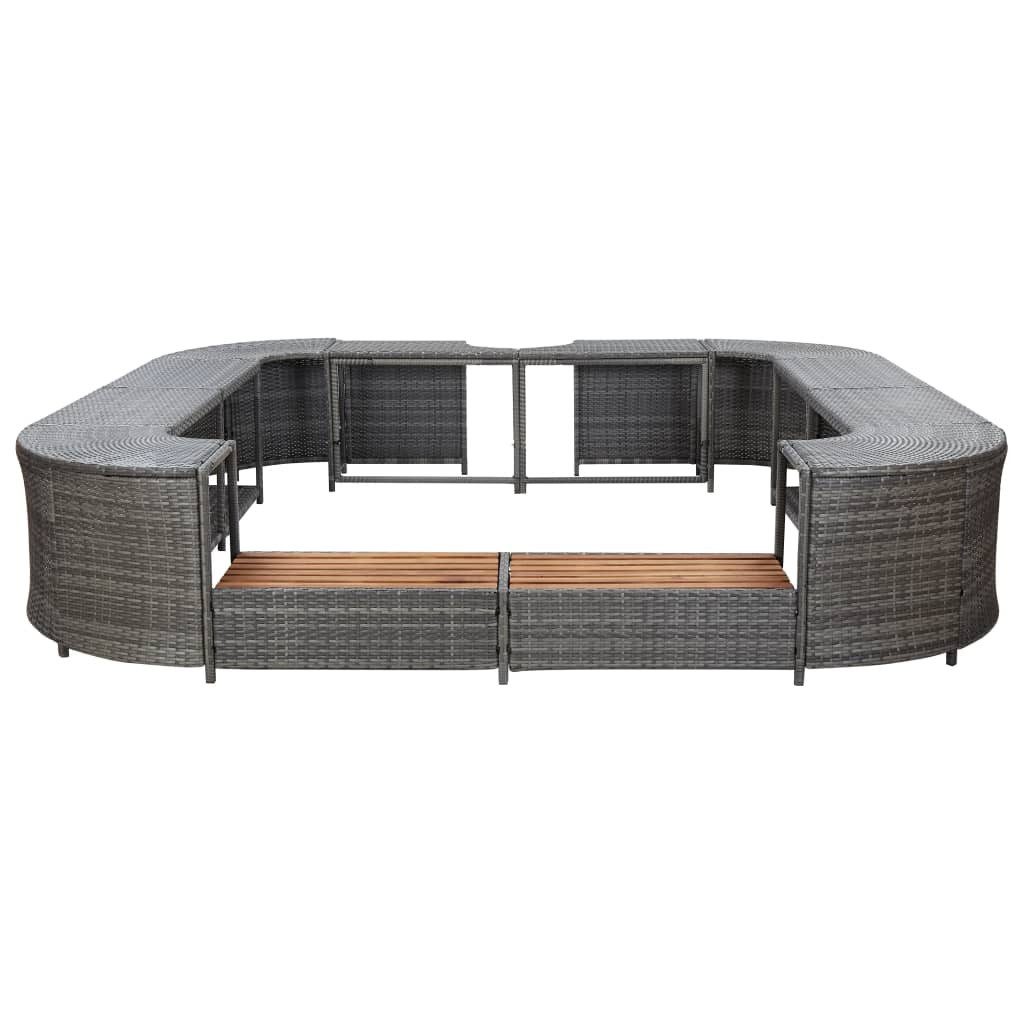 vidaXL Whirlpool Whirlpool-Umrandung Quadratisch Grau 268x268x55 günstig online kaufen
