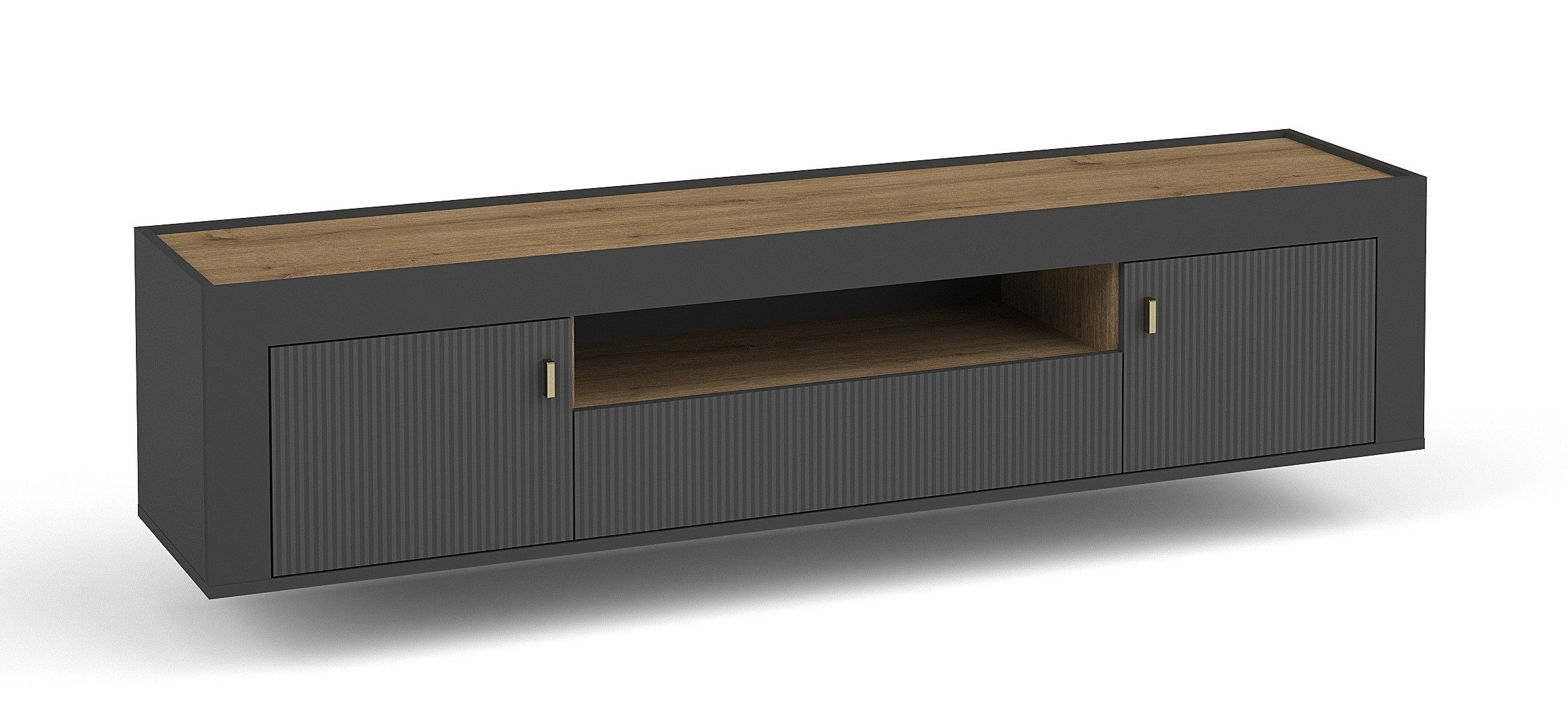 99rooms Wohnwand Kossa, (Set (4-St), Wohnmöbel, Wohnzimmer-Set), Modern Design, mit viel Stauraum, wahlweise mit LED-Beleuchtung