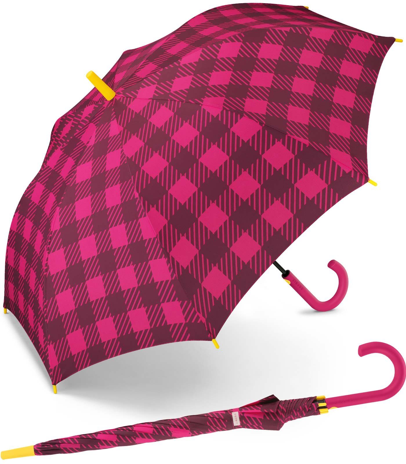 Esprit Taschenregenschirm großer Regenschirm für Damen mit Auf-Automatik, klassisches Design in modischen Farben