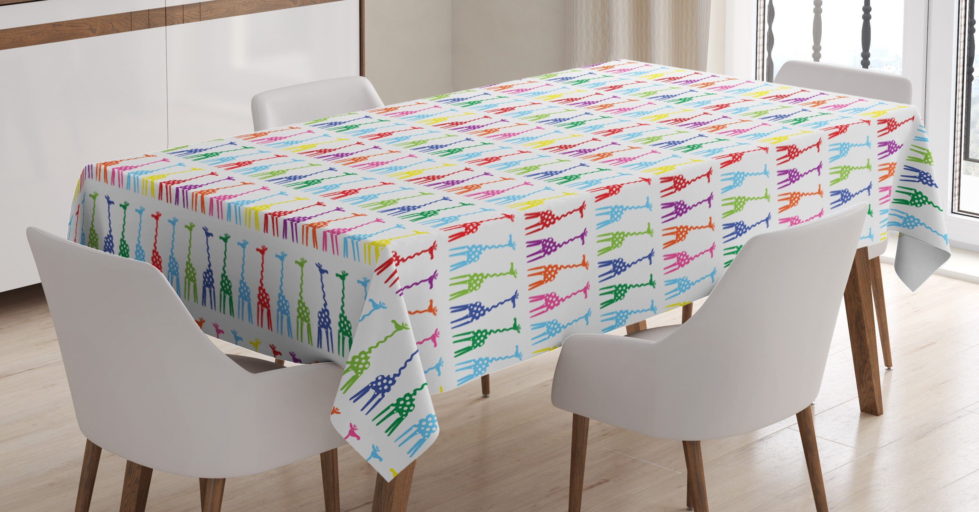 Giraffe Abakuhaus Farben, Dots Tischdecke den geeignet Klare Bodies Farbfest Für Bereich Zusammenfassung Waschbar Außen