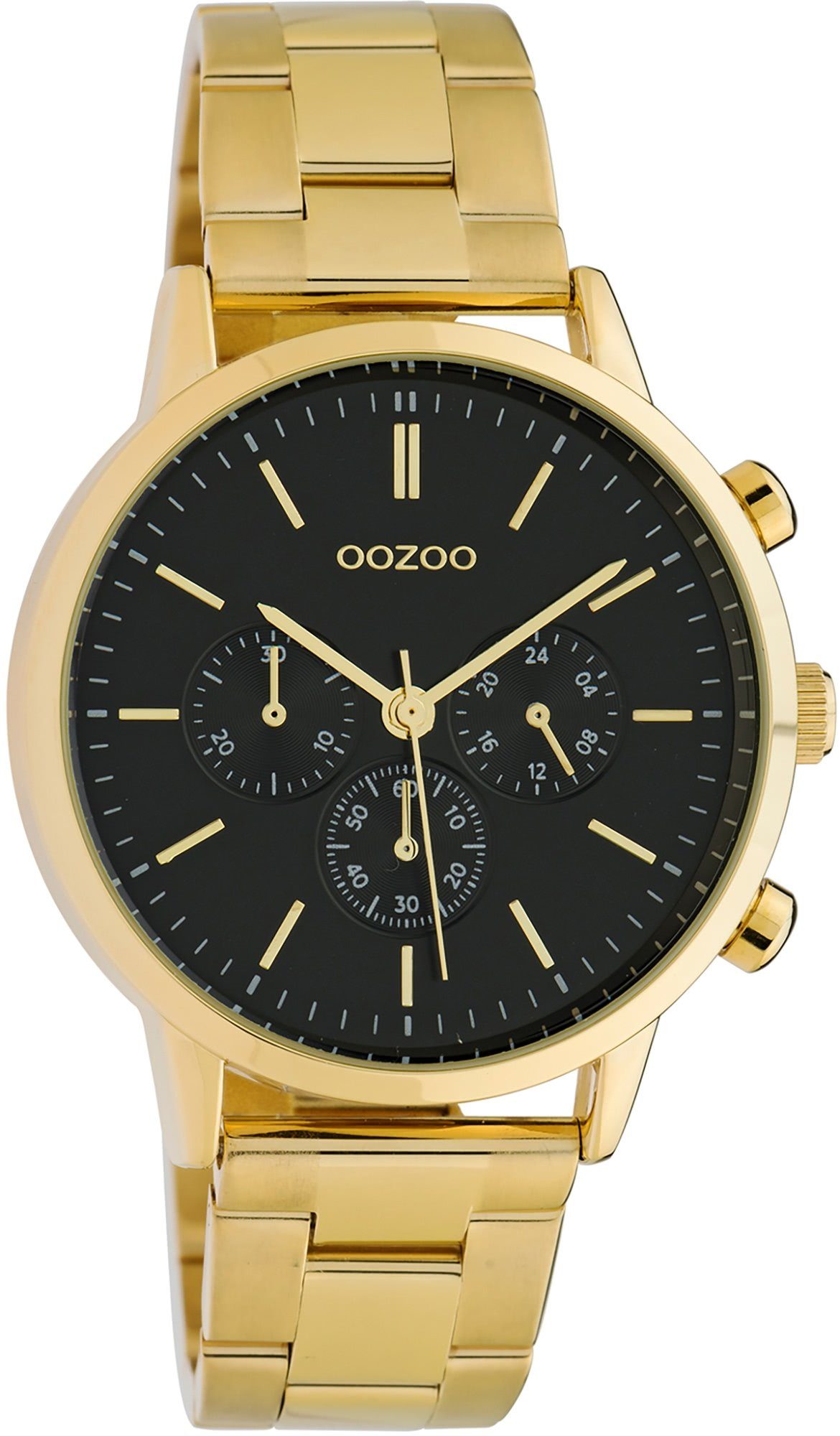 OOZOO Quarzuhr Oozoo Damen Armbanduhr gold Analog C10563, Damenuhr rund, mittel (ca. 38mm) Edelstahlarmband, Fashion-Style