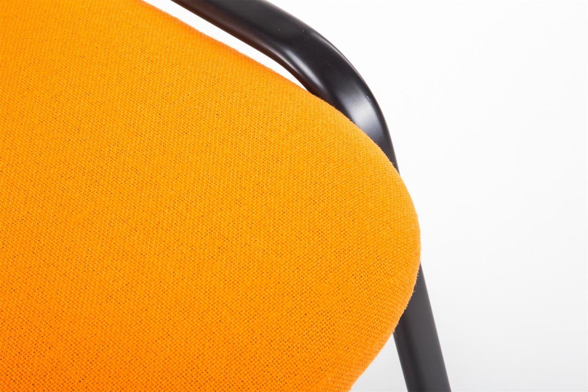TPFLiving Besucherstuhl Keen mit - Gestell: Messestuhl), - - hochwertiger schwarz (Besprechungsstuhl Warteraumstuhl Metall Konferenzstuhl orange Sitzfläche: - Polsterung Stoff