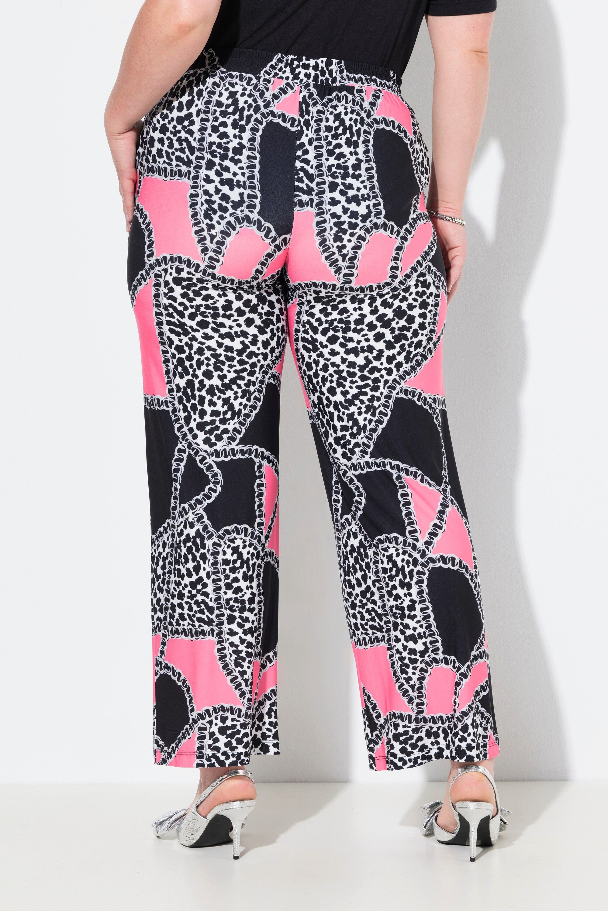 MIAMODA Schlupfhose Hose weites gerades Bein Kettenmuster