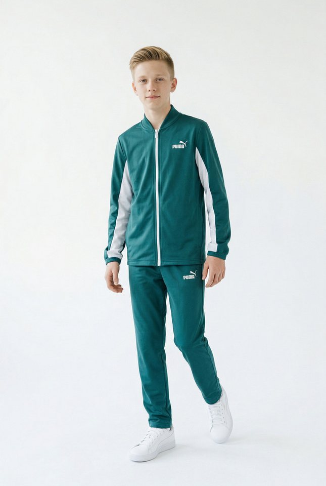 PUMA Trainingsanzug POLY BASEBALL SUIT B (2-tlg), 2-teilig, Jacke mit Stehkragen, mit Logo-Gummiprints