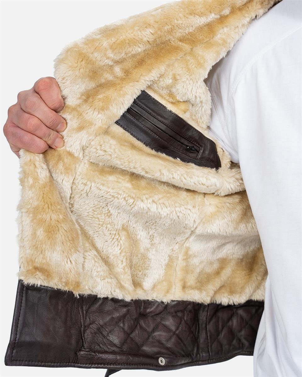 Reichstadt Bikerjacke Herren Slim Fit Kunstleder RS008PU gefüttert mit Steppmustern