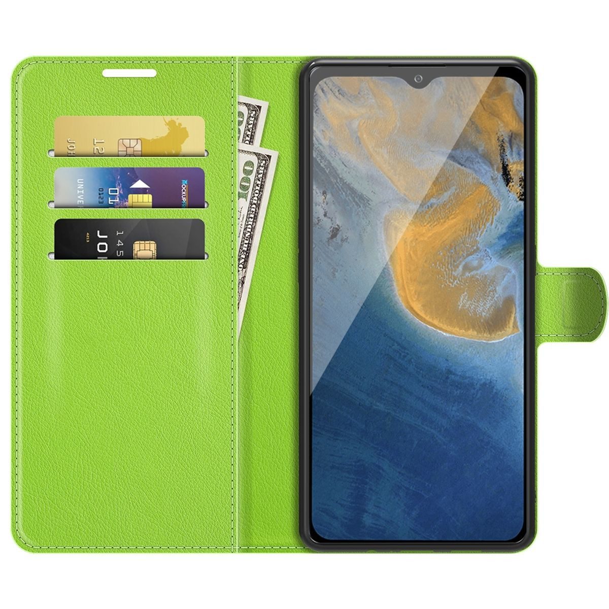 König Design Handyhülle ZTE Blade A51, Schutzhülle Schutztasche Case Cover Etuis Wallet Klapptasche Bookstyle