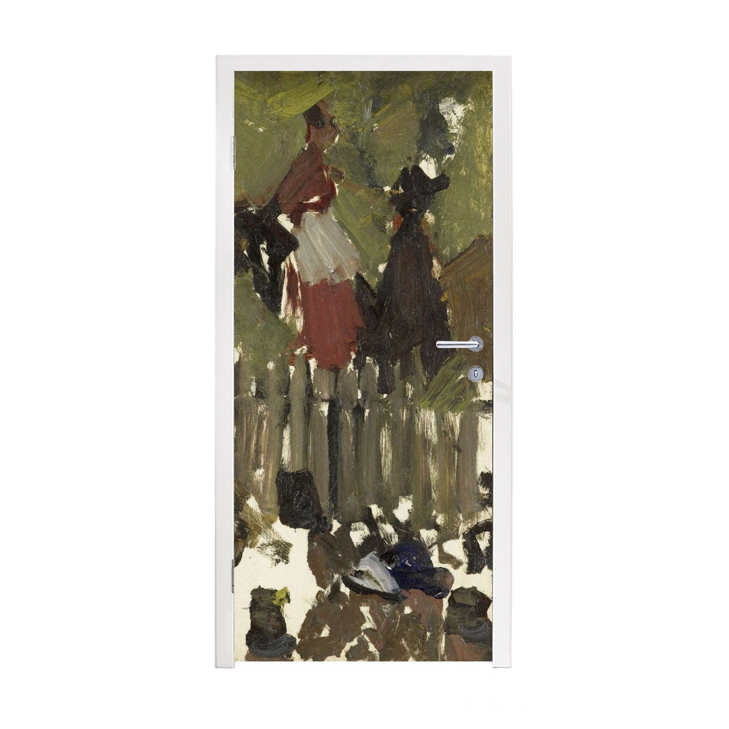 MuchoWow für George von Gemälde Matt, St), Türtapete Hendrik Türaufkleber, 75x205 Breitner, Messe - Tür, cm (1 bedruckt, Fototapete