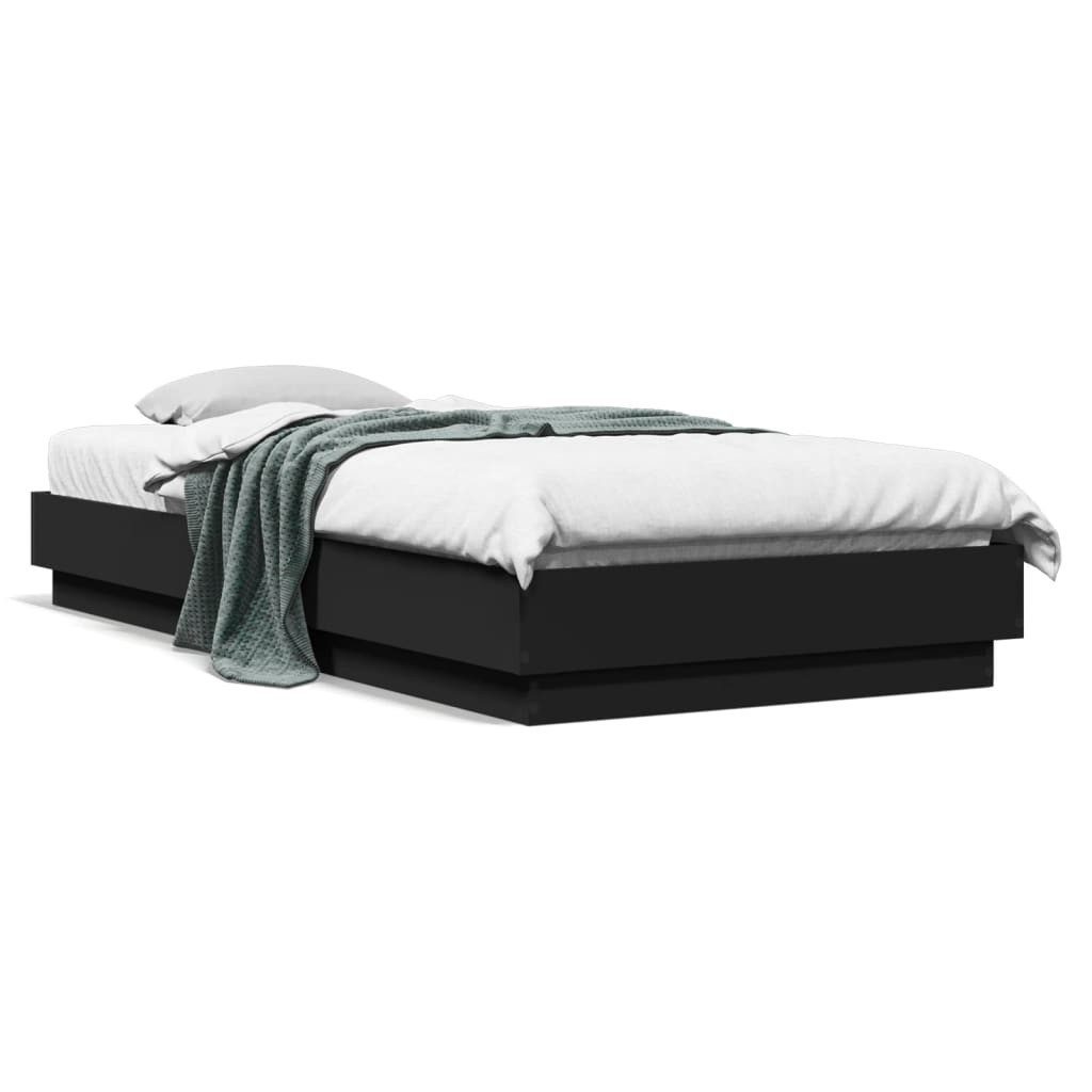 furnicato Bettgestell Schwarz 90x200 cm Holzwerkstoff günstig online kaufen