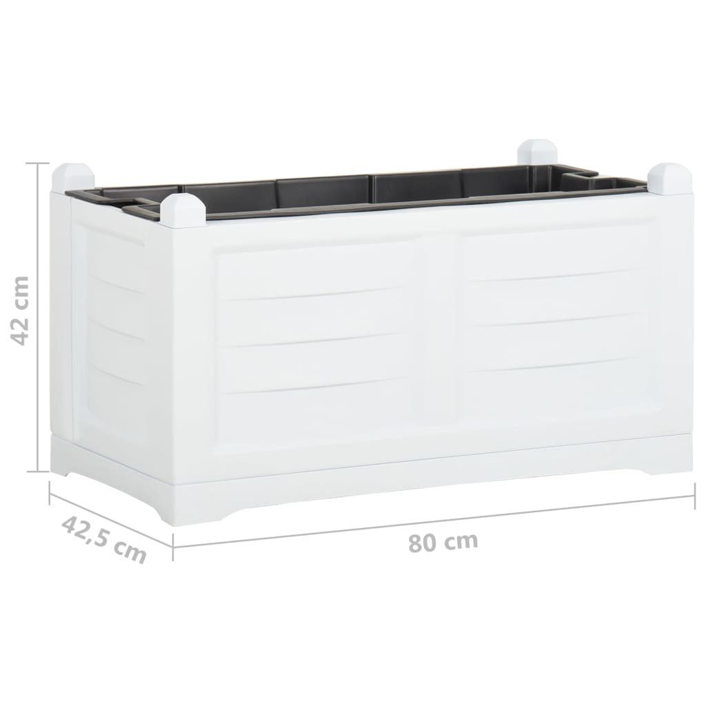 St) Blumenkasten cm Blumentopf PP vidaXL Weiß (1 80x42,5x42