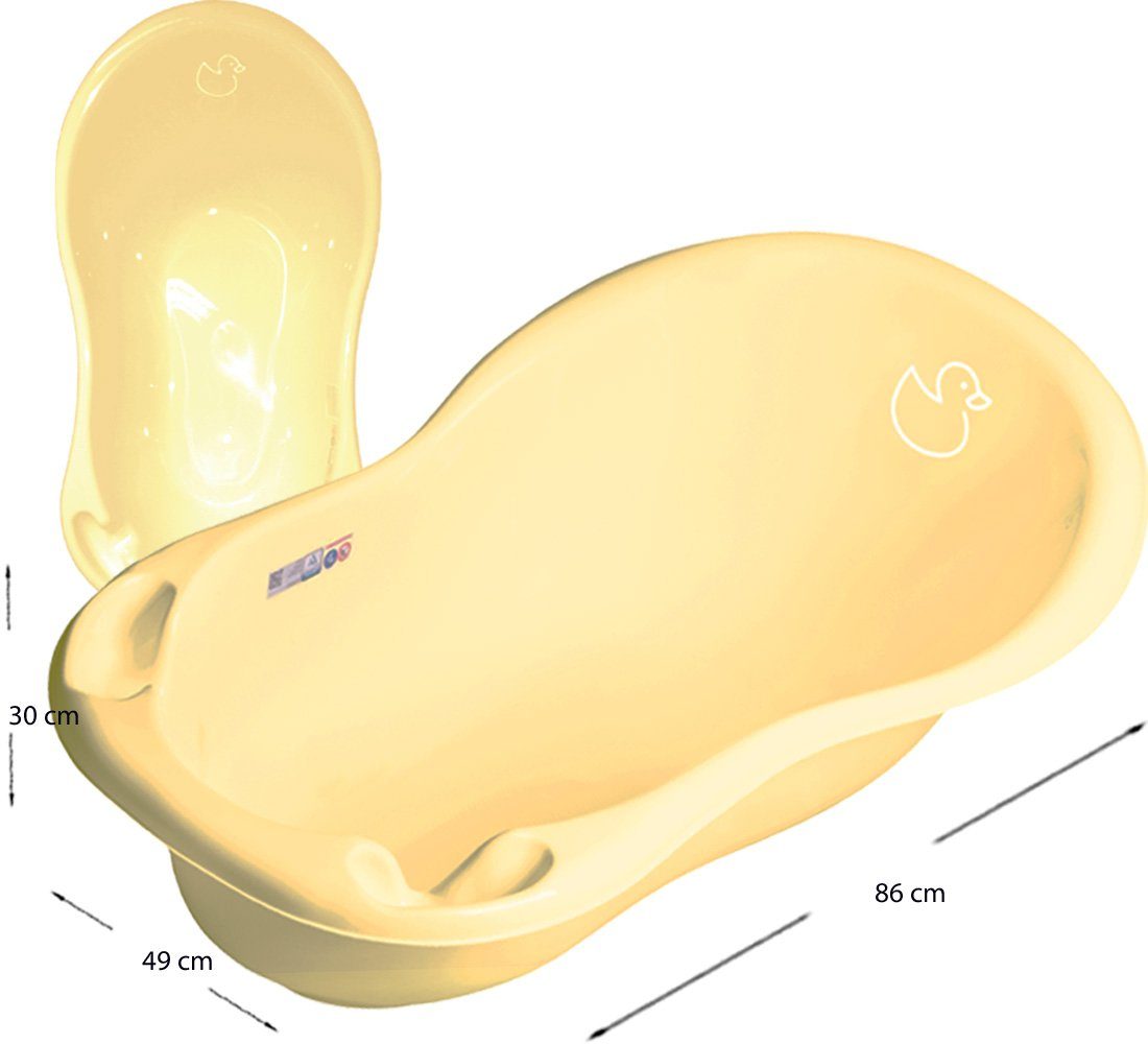 Wanne in cm, Gelb 2 Europe, SET 2-tlg), Duck - Teile Tega-Baby + Babybadewanne Badeset Babybadesitz = (Made BADESITZ 84 BABYBADEWANNE